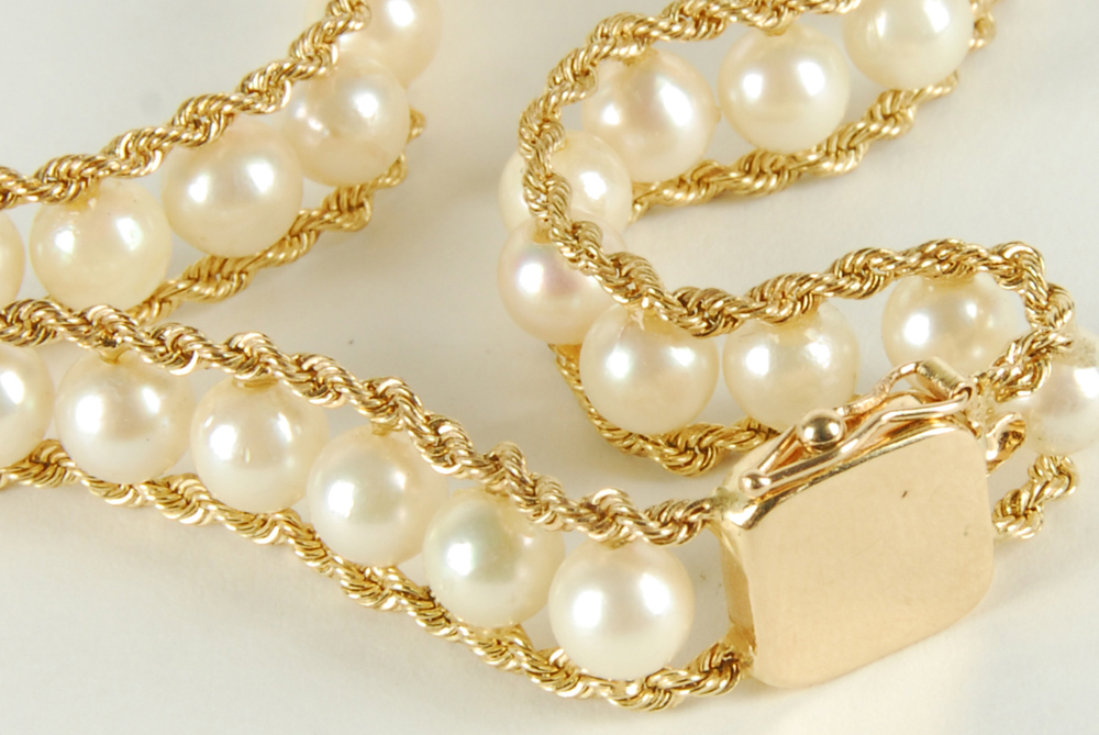 14K Yellow Gold Jewlery Collection Including Pearls