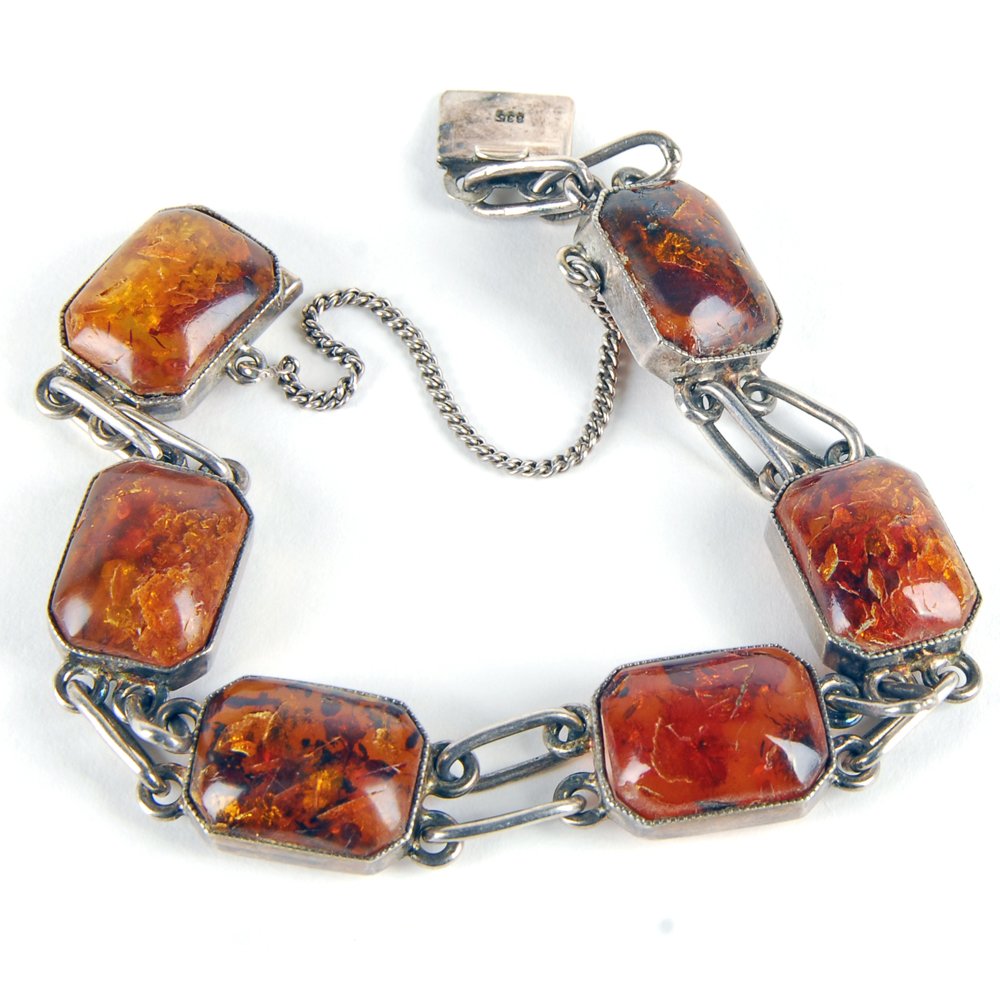 Sterling Silver Amber Bracelet