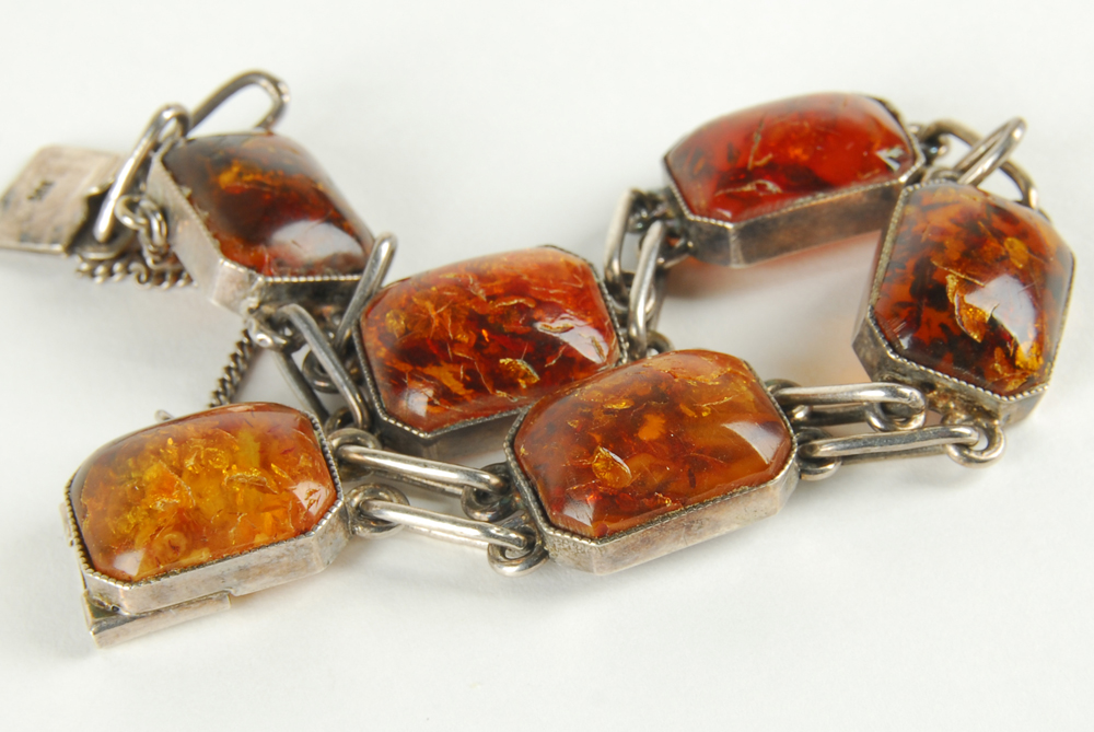 Sterling Silver Amber Bracelet