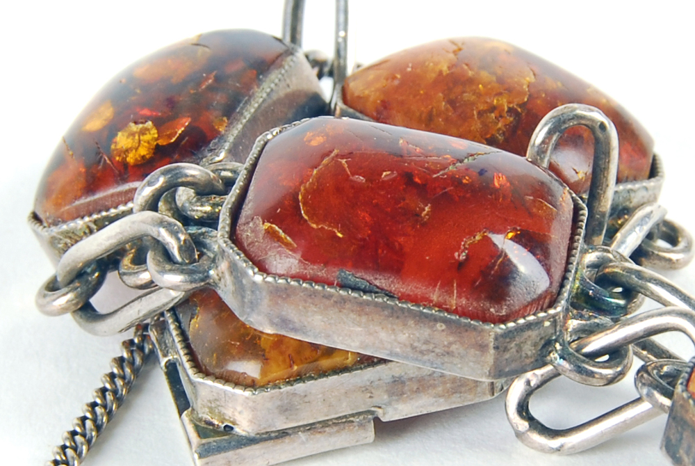 Sterling Silver Amber Bracelet