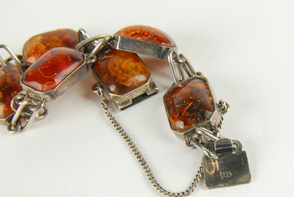 Sterling Silver Amber Bracelet