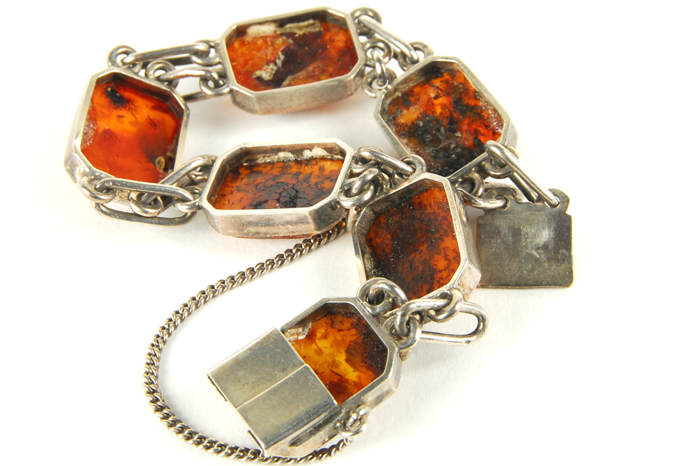 Sterling Silver Amber Bracelet