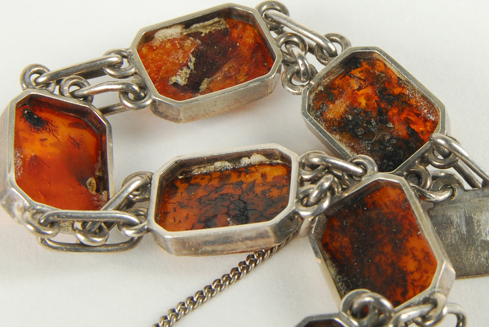 Sterling Silver Amber Bracelet