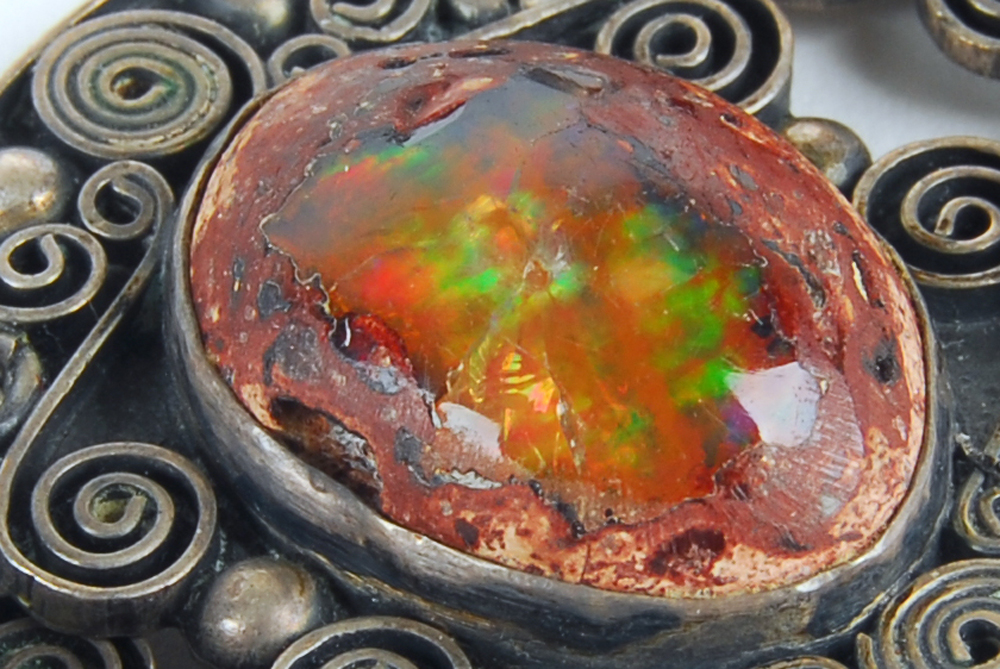 Sterling Silver Opal Bracelet and Earrings