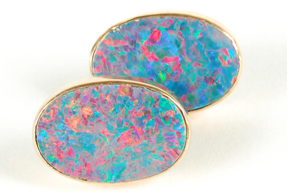 Sterling Silver Opal Bracelet and Earrings