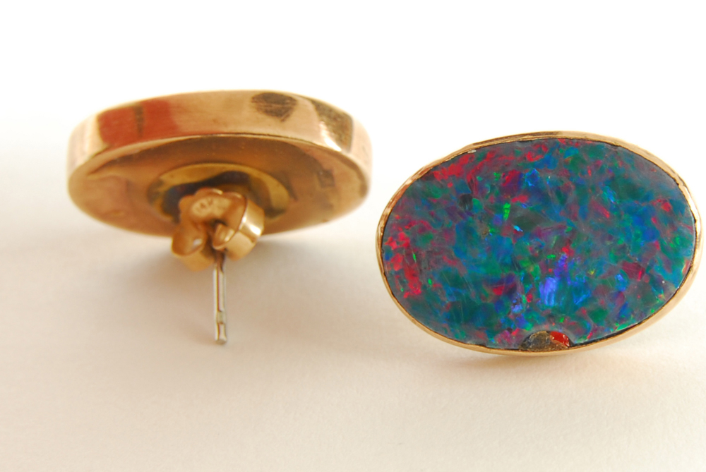 Sterling Silver Opal Bracelet and Earrings