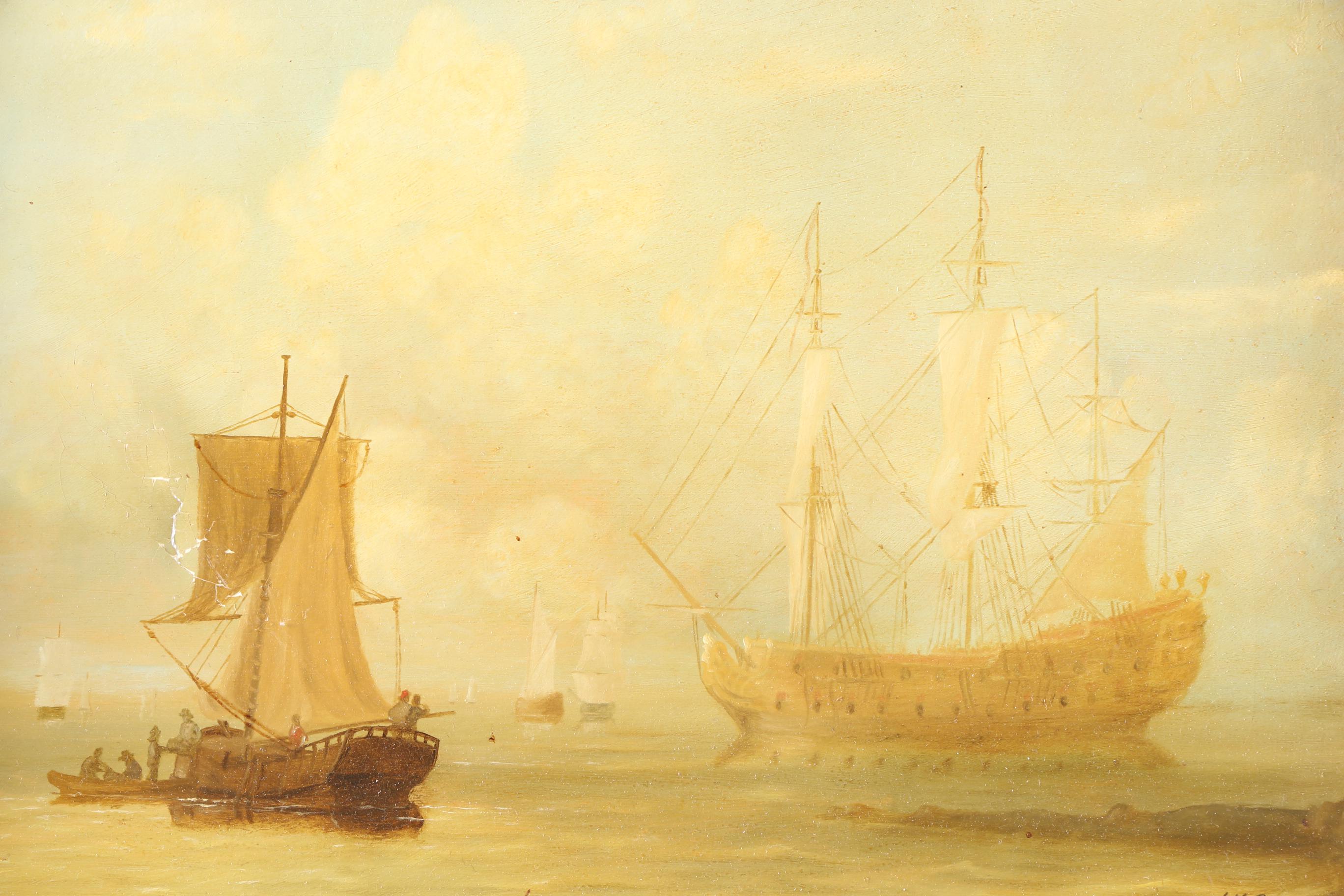 J.V. Capua Oil Painting on Canvas "Margate Hoy and a Two-Decker"