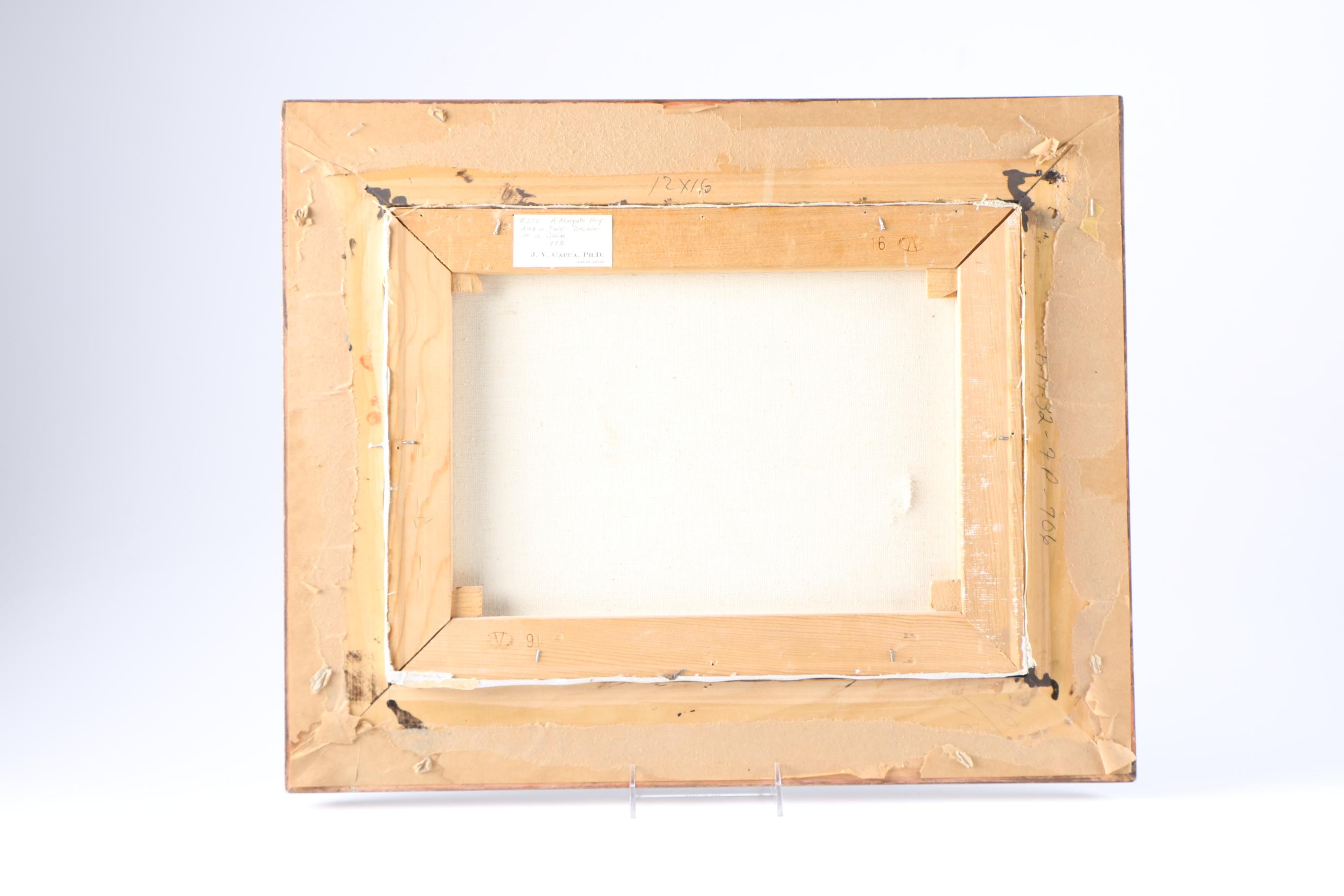 J.V. Capua Oil Painting on Canvas "Margate Hoy and a Two-Decker"