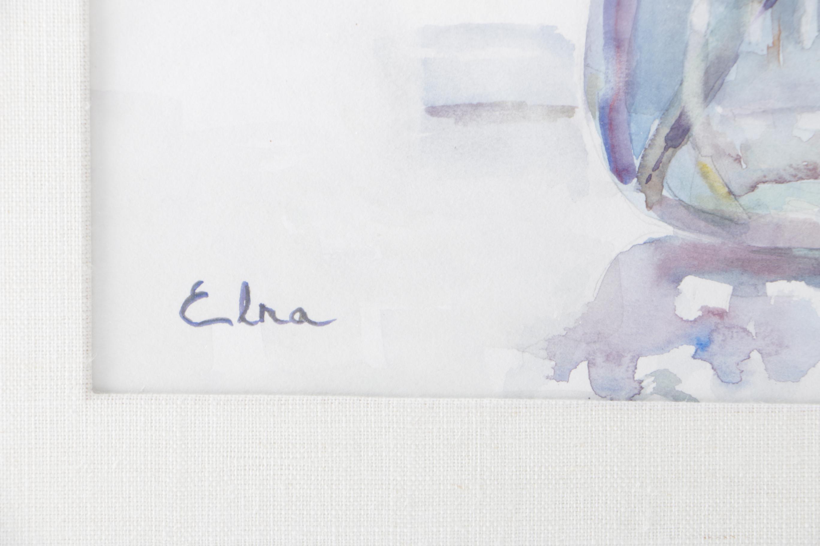 Elna Watercolor Painting Still Life with Lilacs