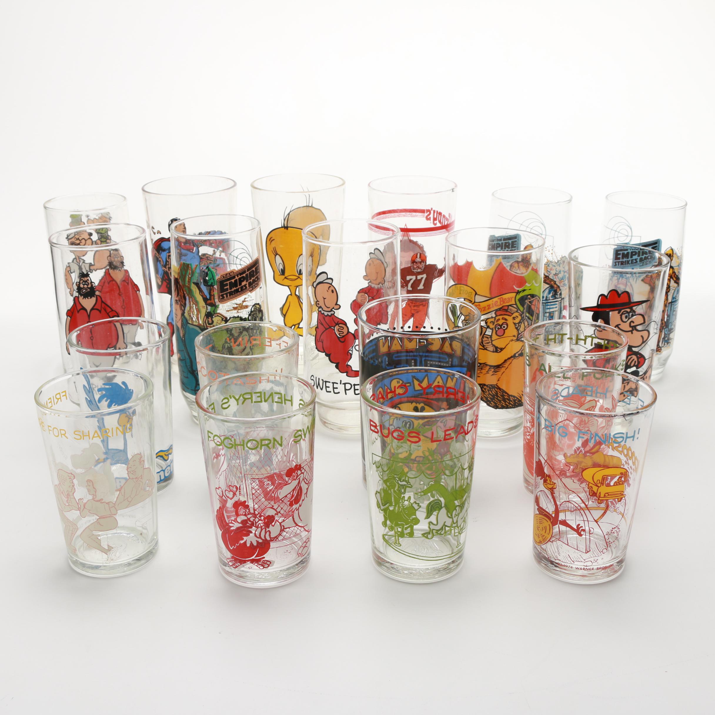 Vintage Cartoon Themed Glassware