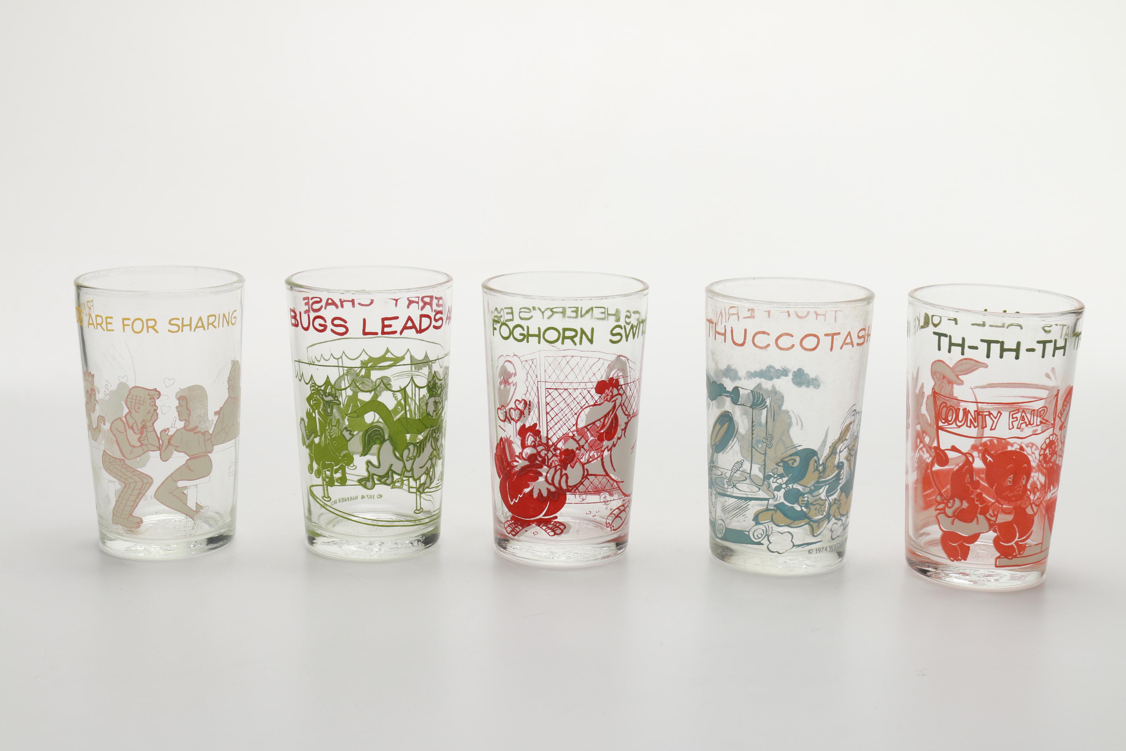 Vintage Cartoon Themed Glassware