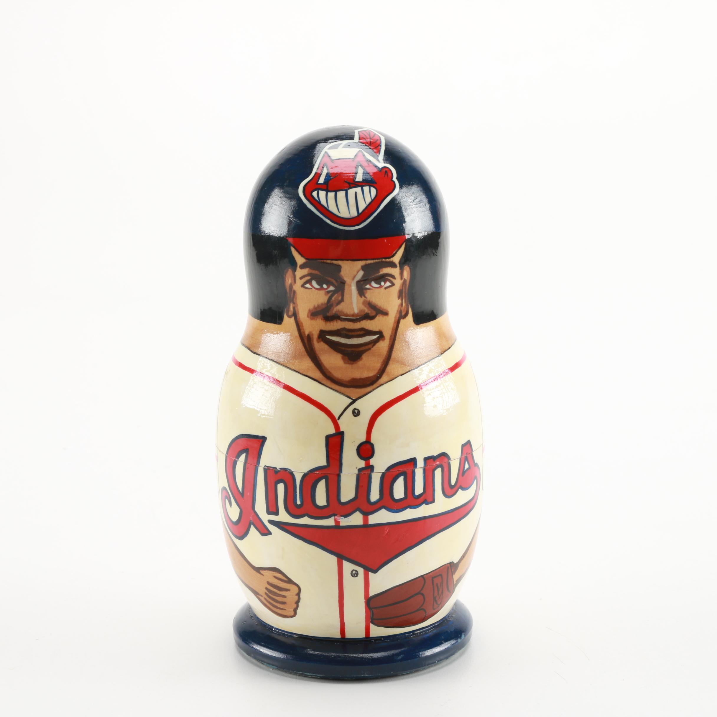 1995 Cleveland Indians Hand Painted Nesting Dolls