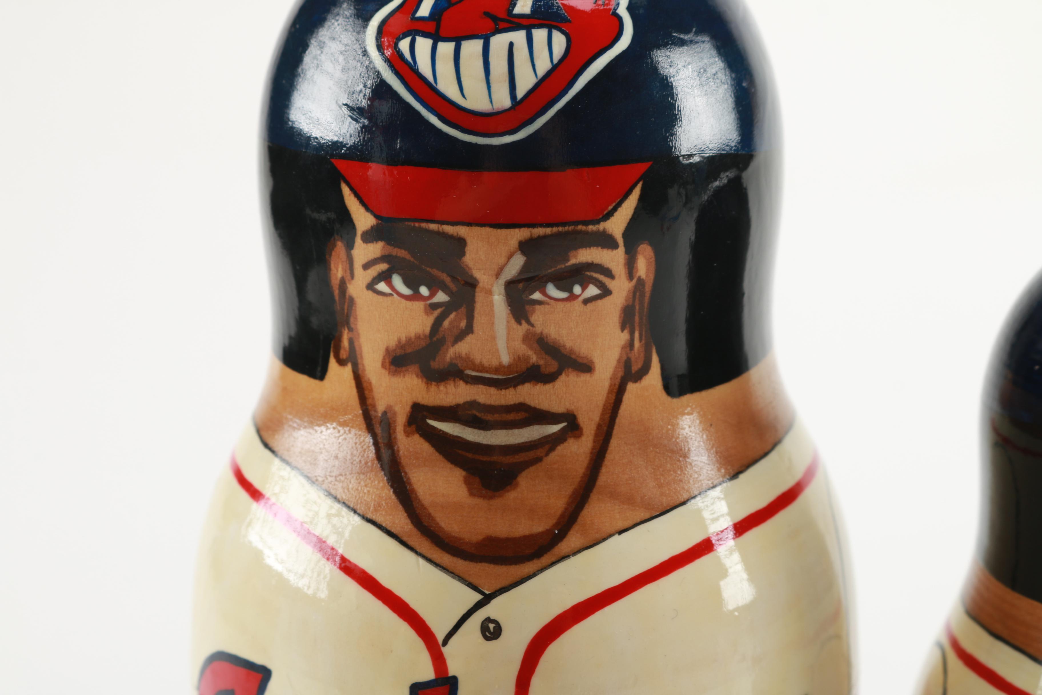 1995 Cleveland Indians Hand Painted Nesting Dolls