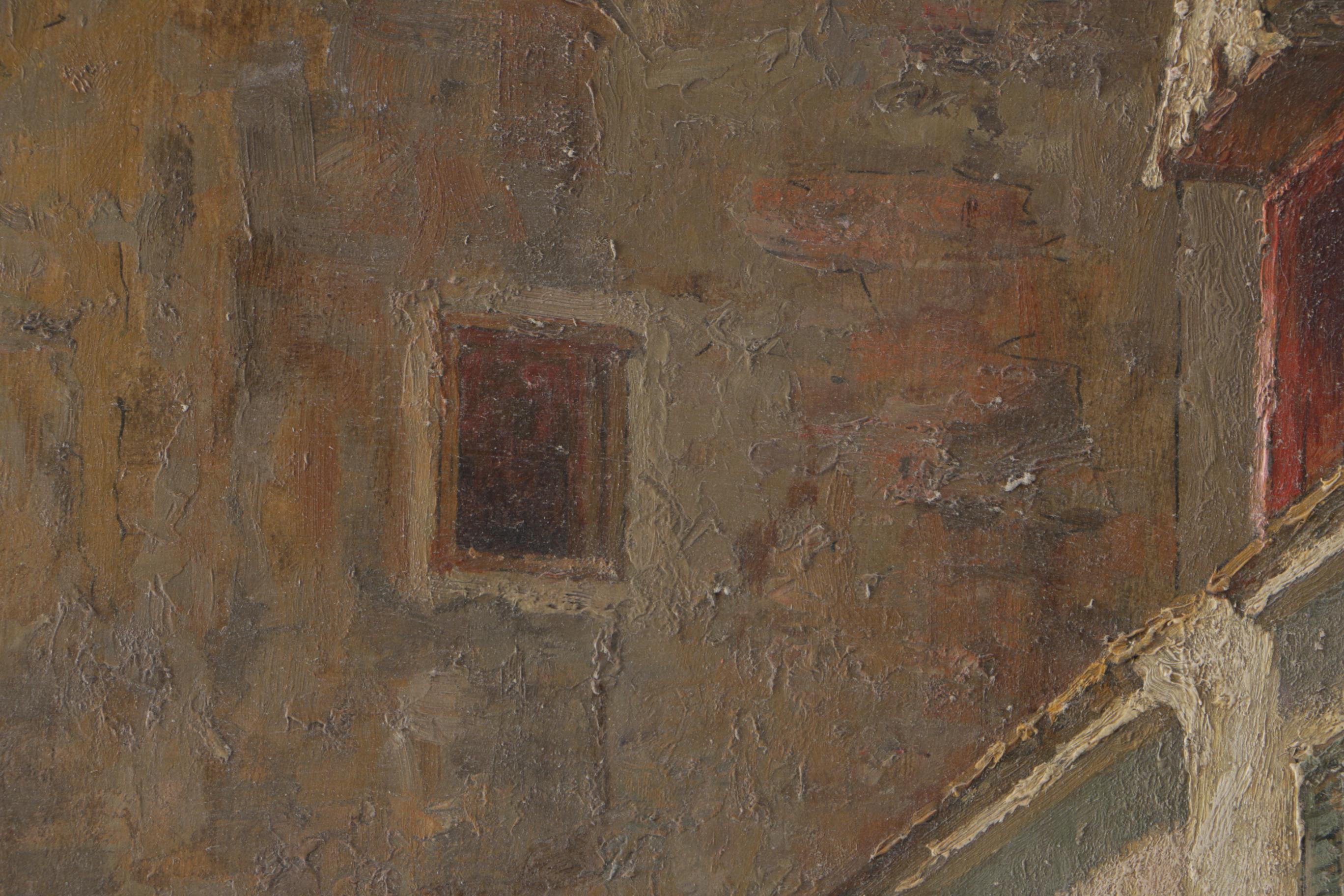 Stephan Simony  Oil Painting on Board  "City Gate of Budapest"