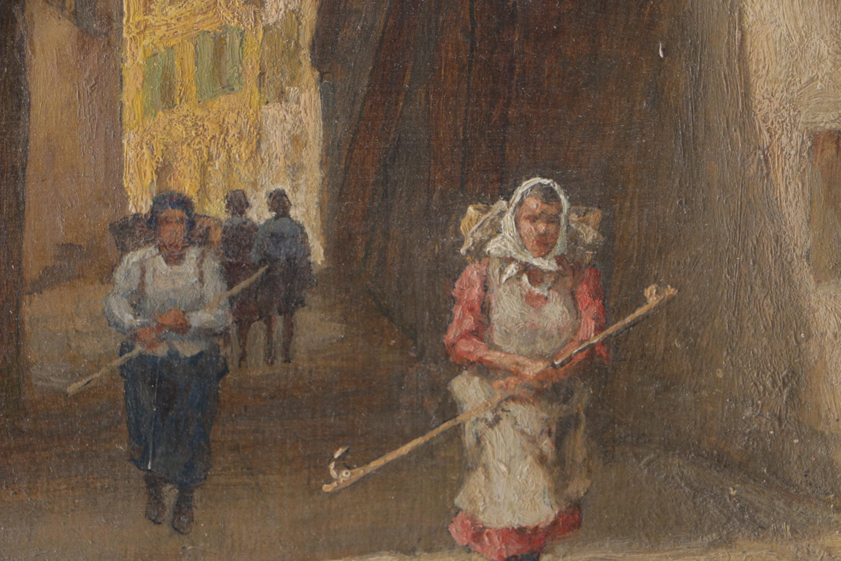 Stephan Simony  Oil Painting on Board  "City Gate of Budapest"