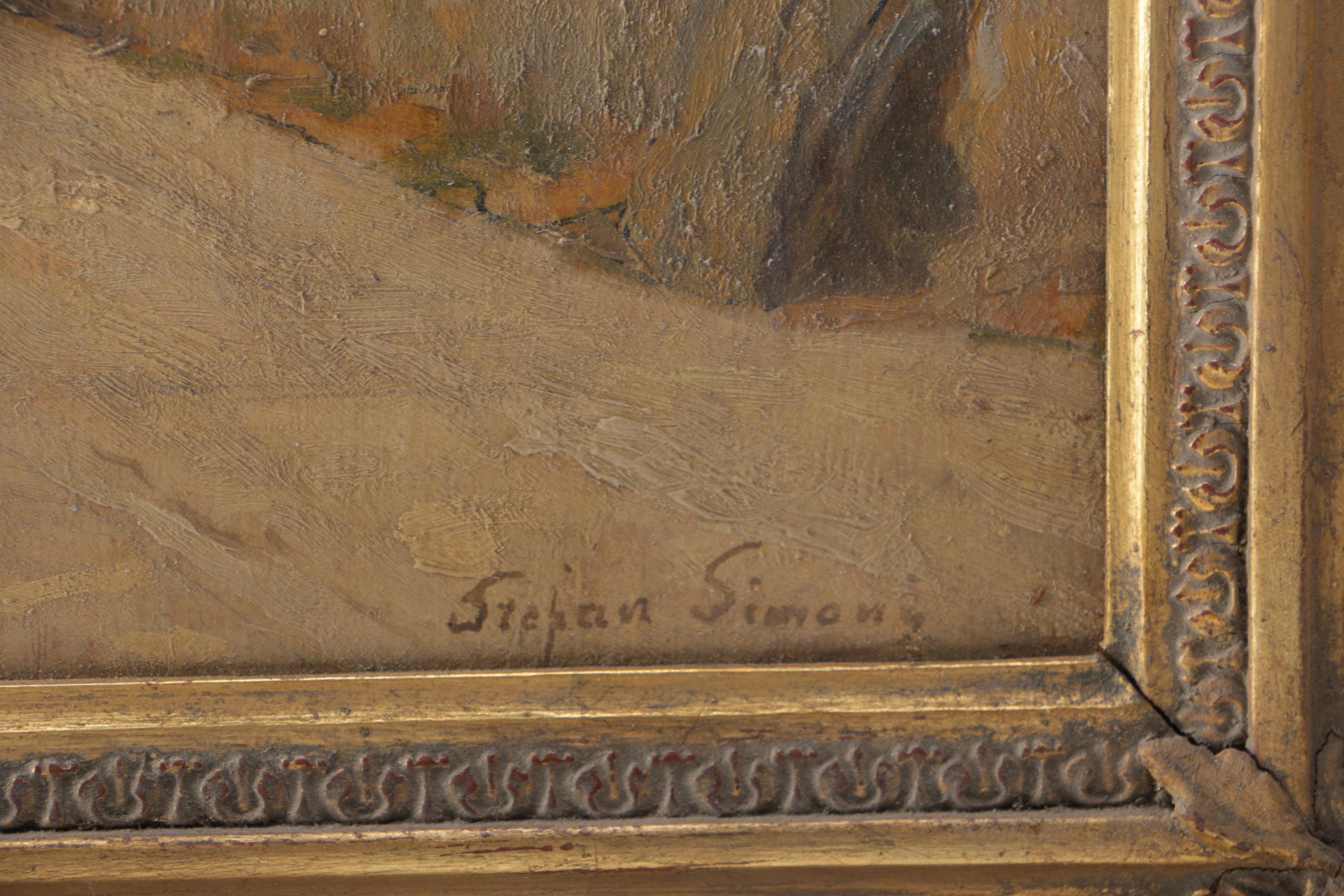 Stephan Simony  Oil Painting on Board  "City Gate of Budapest"