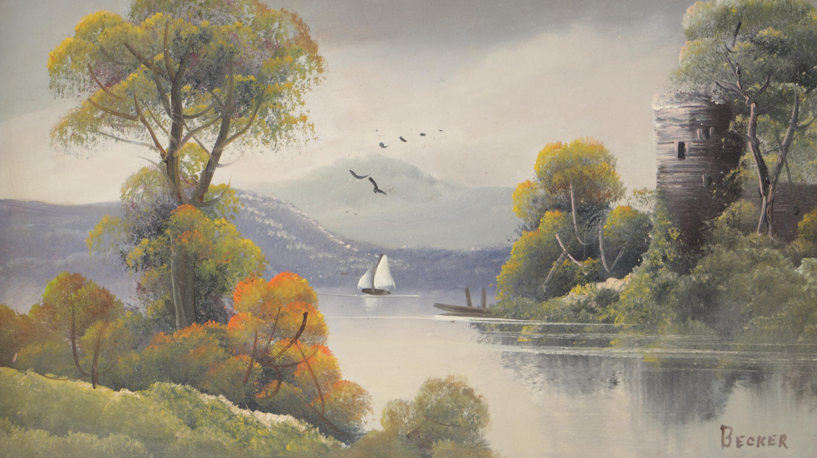 Harry Becker Oil on Board Landscape Painting