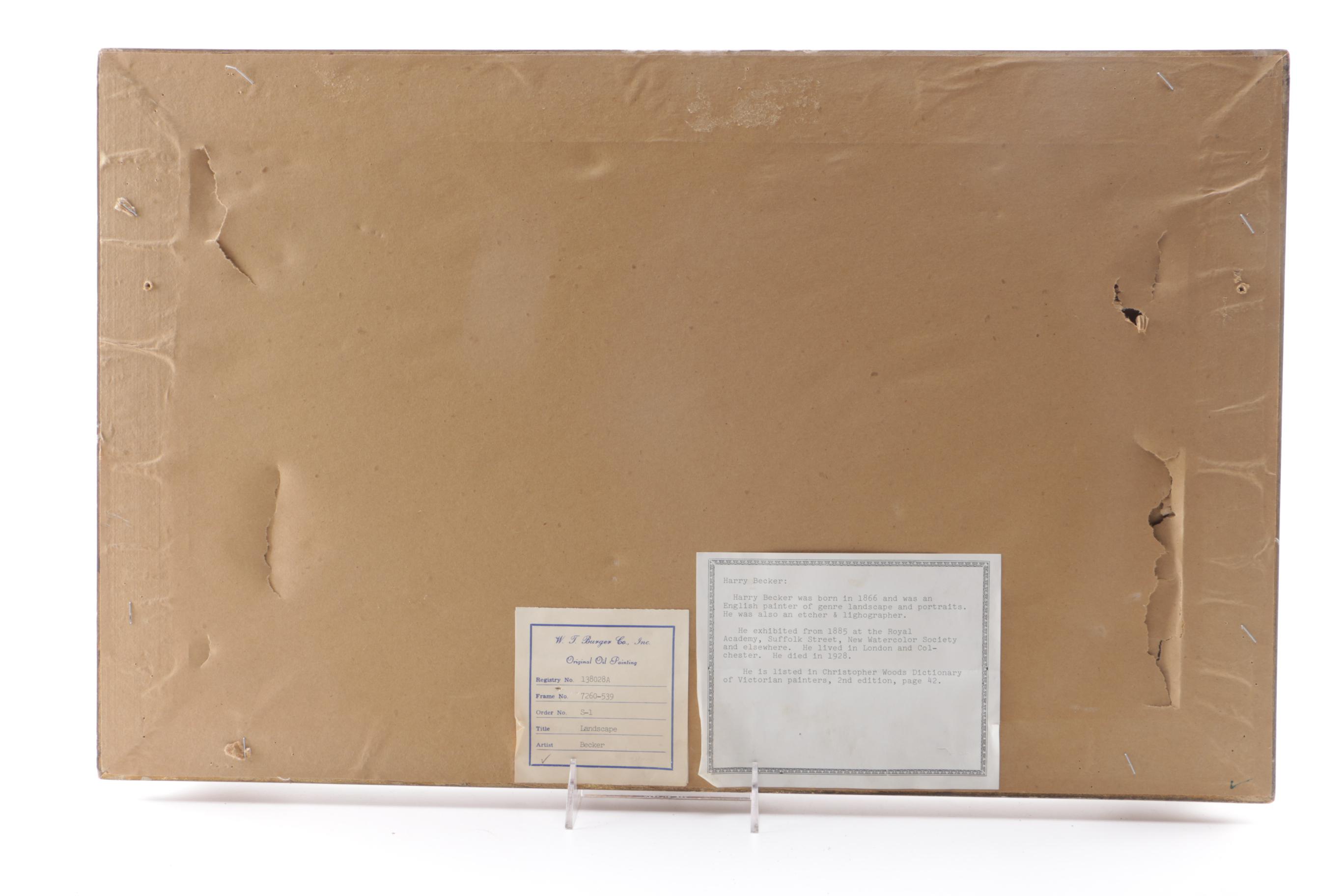 Harry Becker Oil on Board Landscape Painting