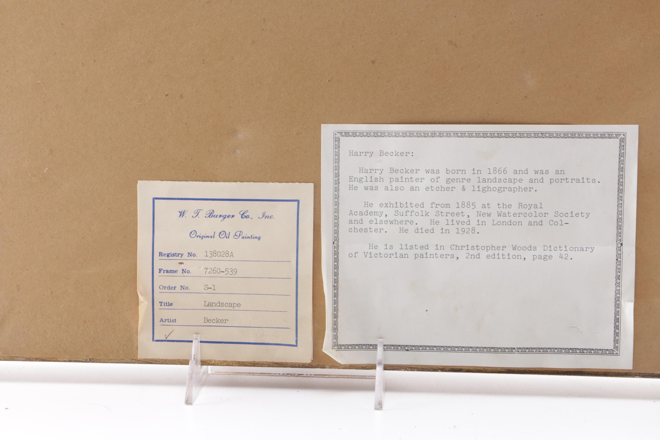 Harry Becker Oil on Board Landscape Painting