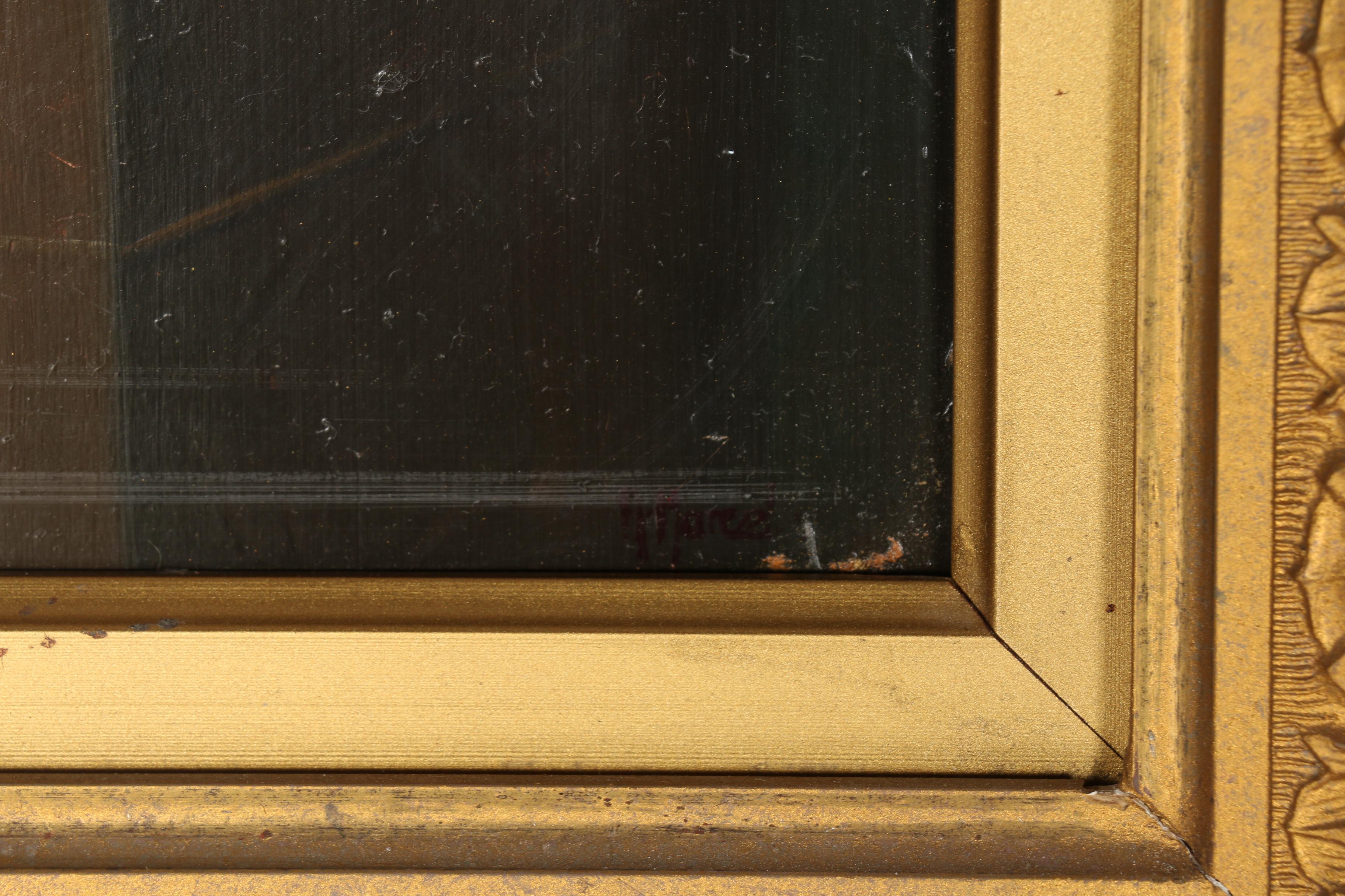 H. Marel Oil Painting on Board "Playing with Paint"