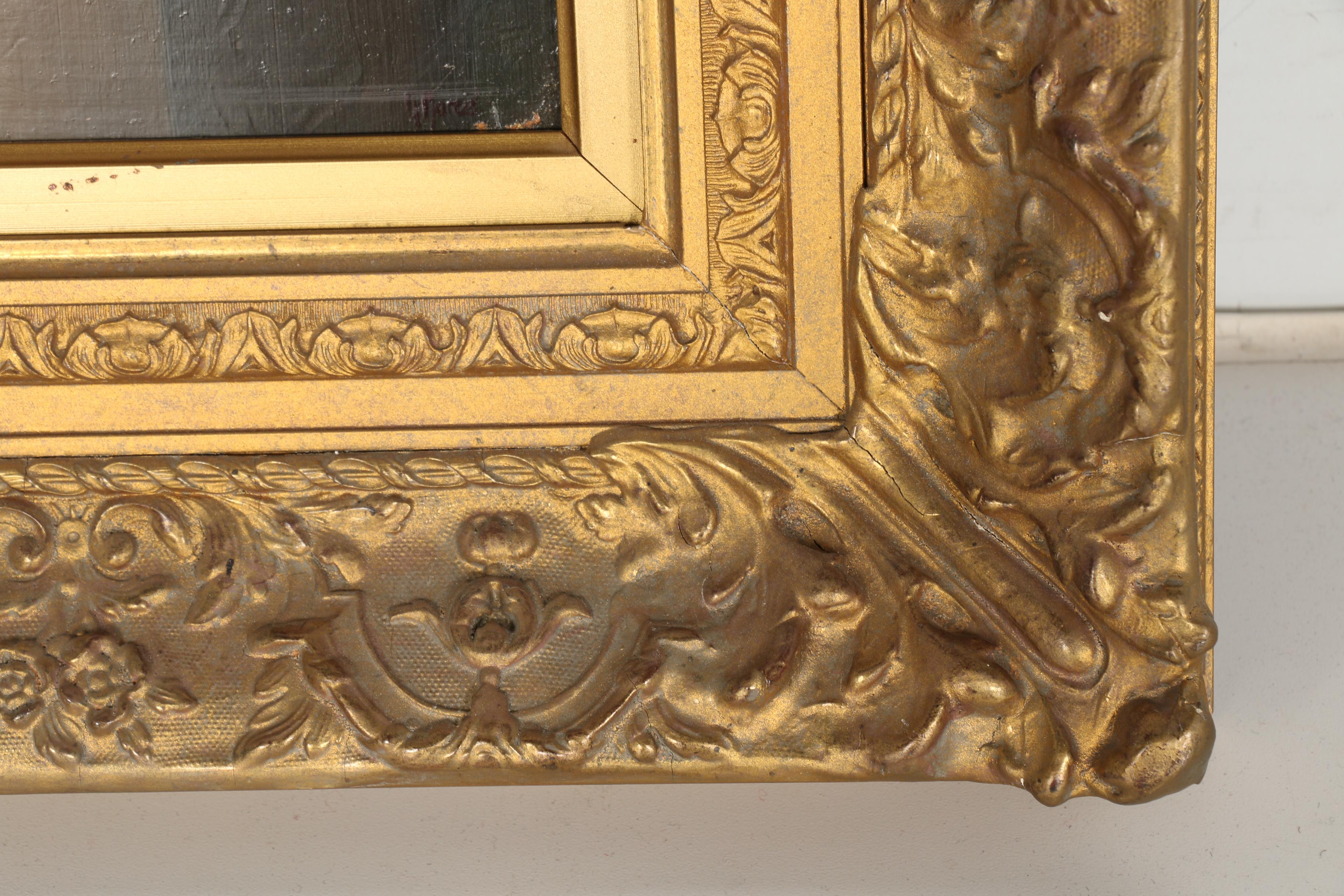 H. Marel Oil Painting on Board "Playing with Paint"