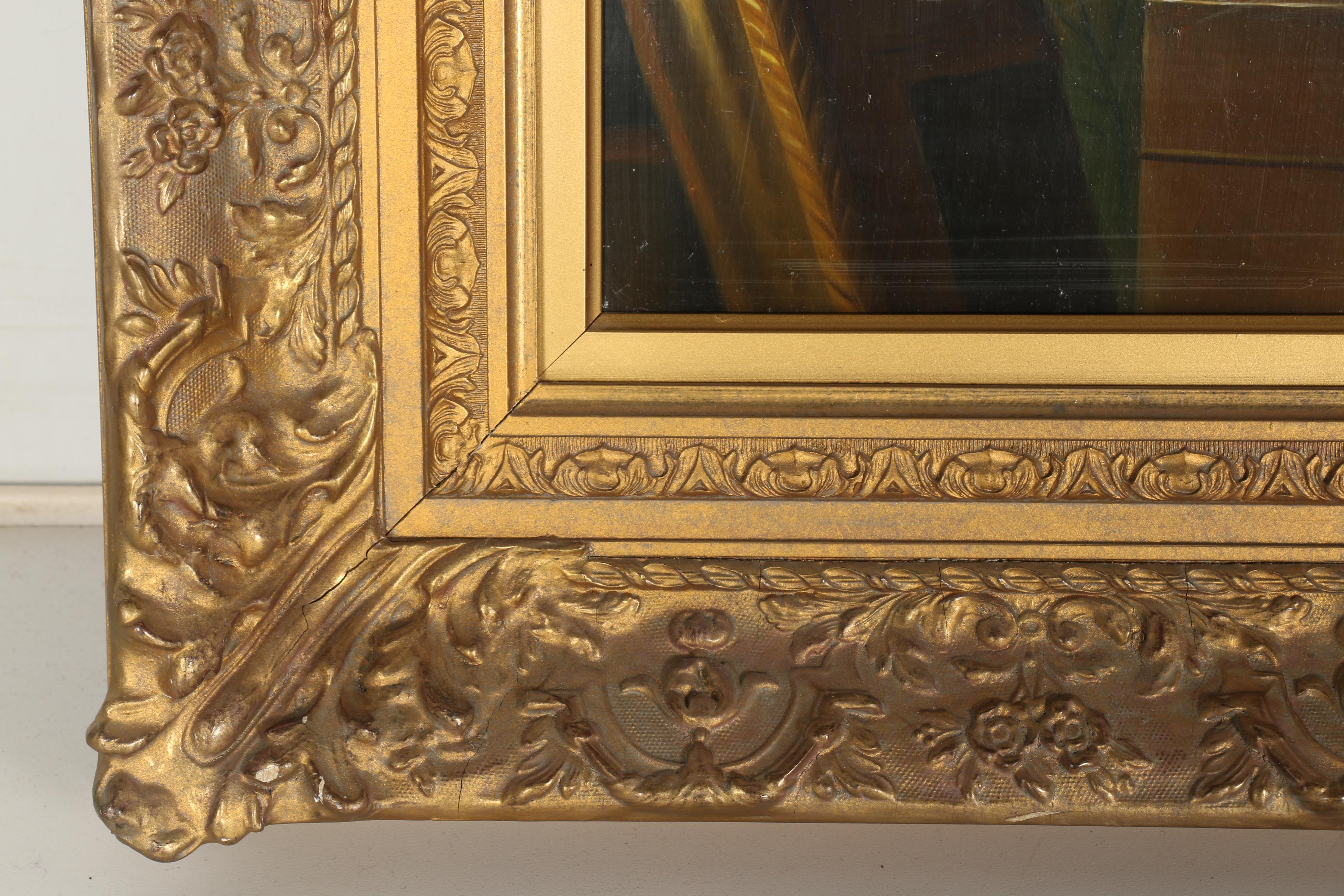 H. Marel Oil Painting on Board "Playing with Paint"