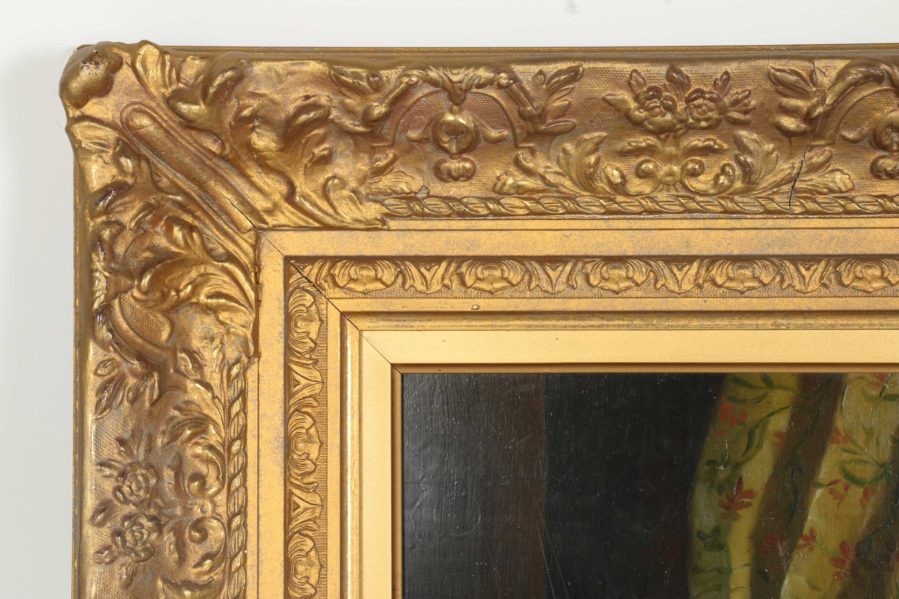 H. Marel Oil Painting on Board "Playing with Paint"