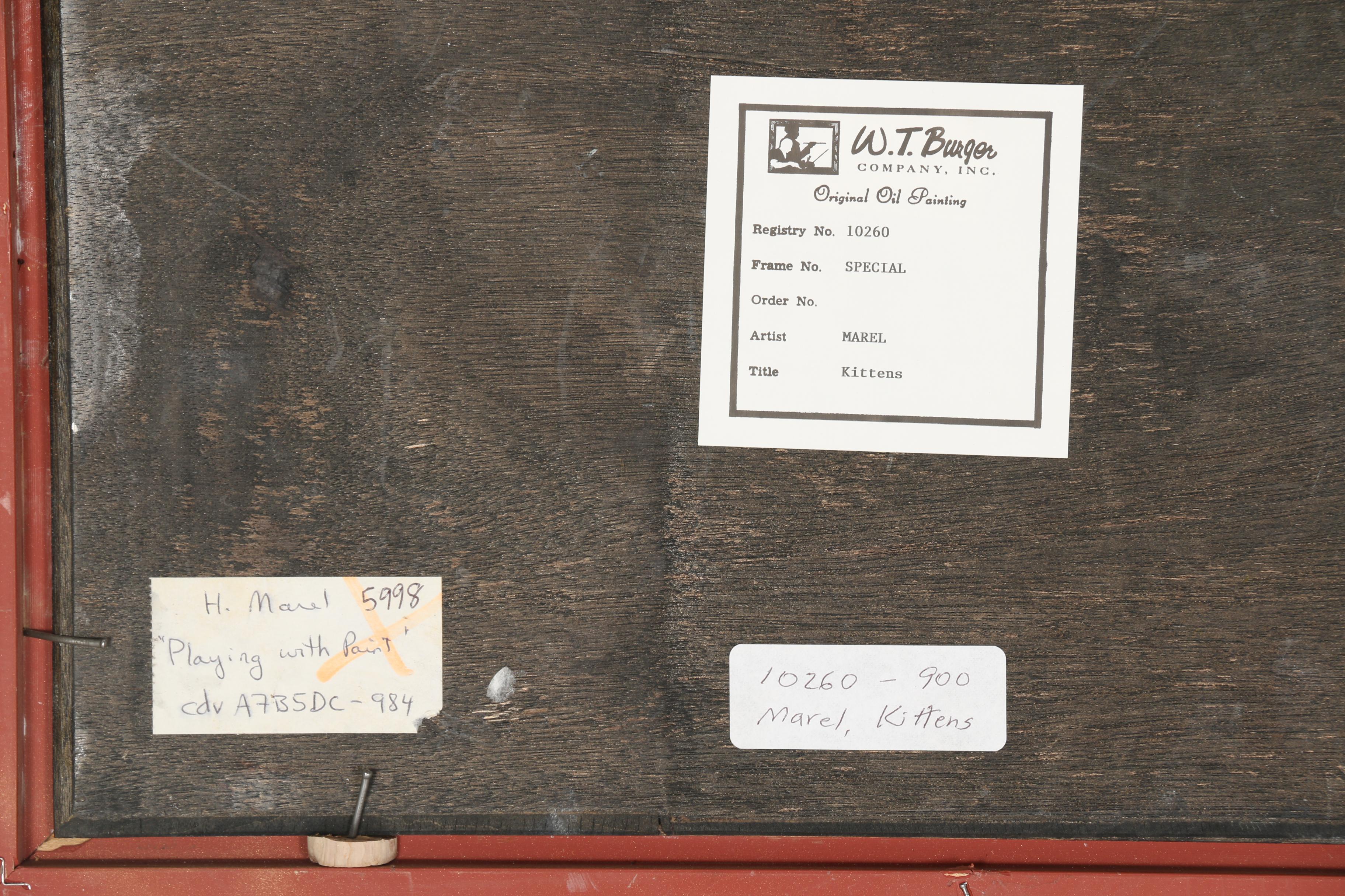 H. Marel Oil Painting on Board "Playing with Paint"