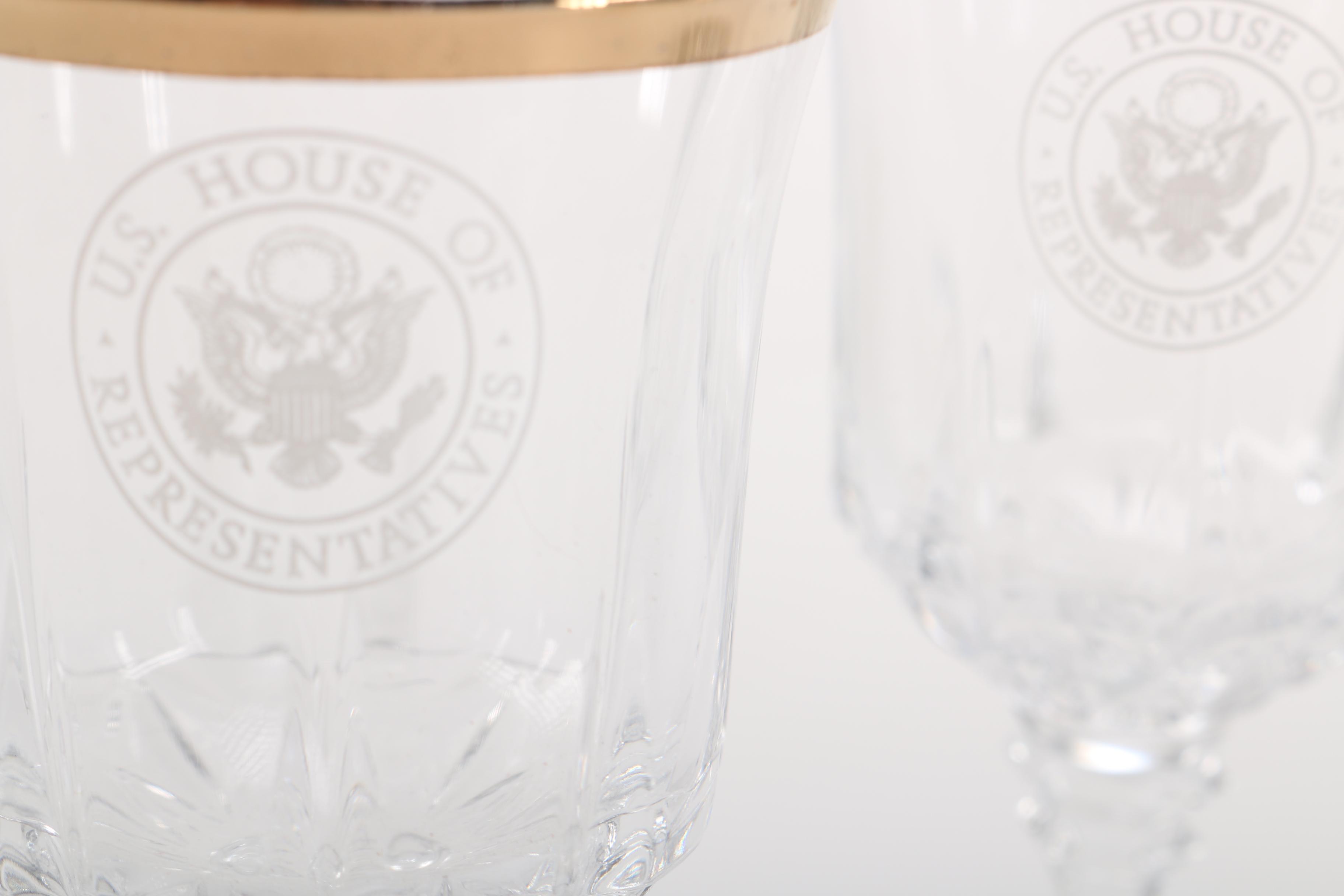 U.S. House Of Representatives Crystal Glasses and Crystal Bowl
