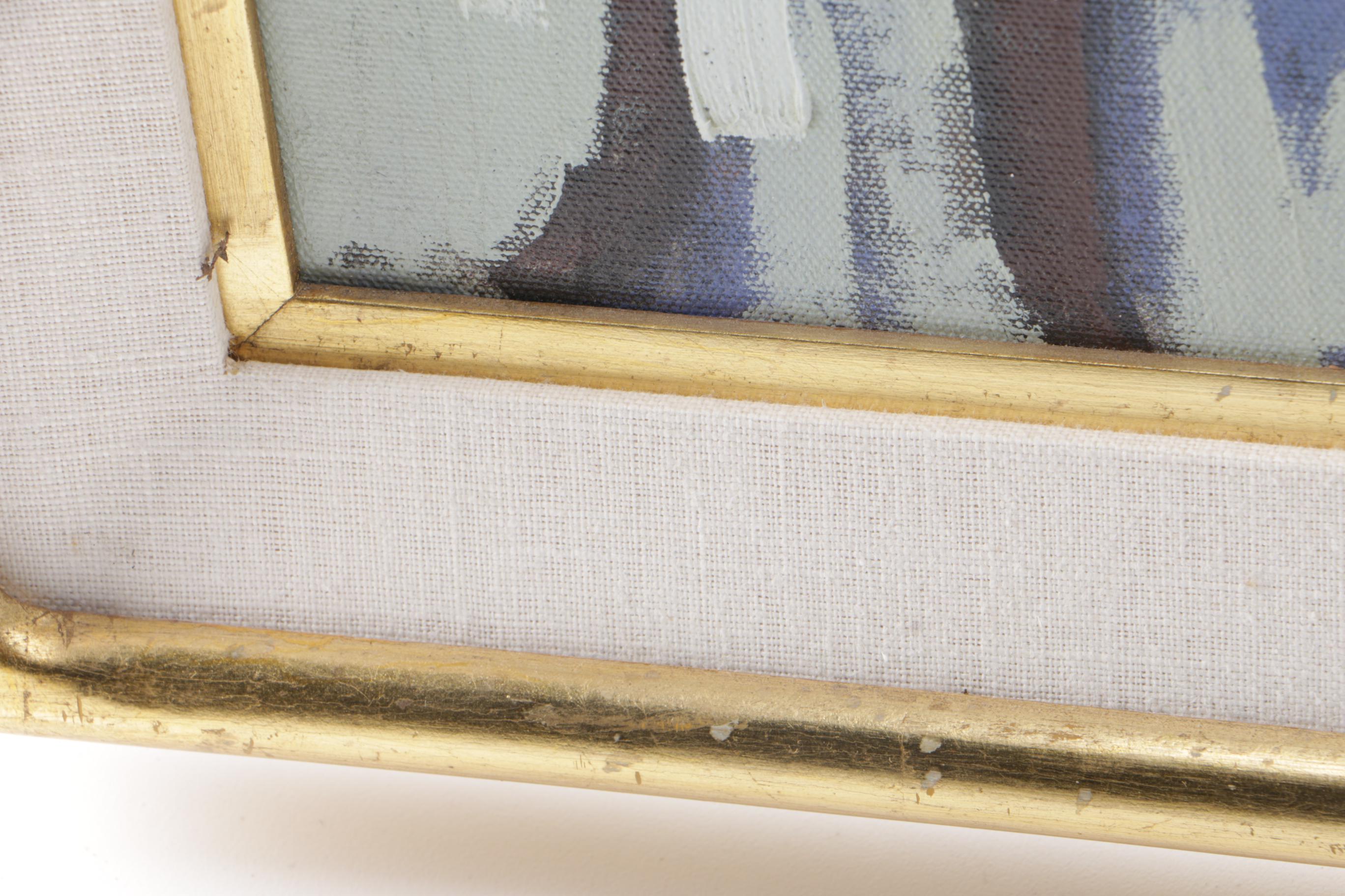 Yvonne Mora Oil Painting on Canvas "Outdoor Cafe at Night"