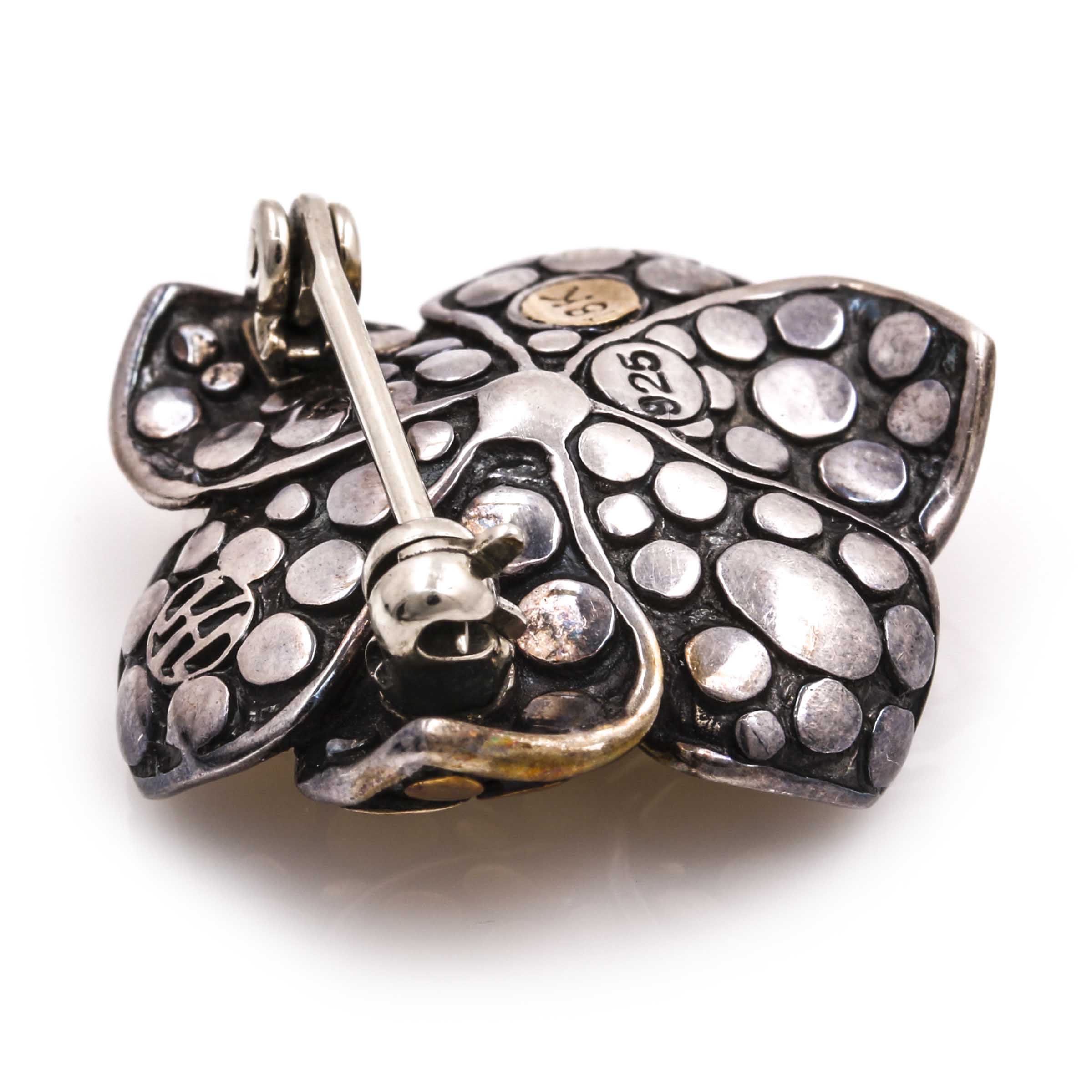 John Hardy Batu Kali Sterling Silver Flower Brooch
