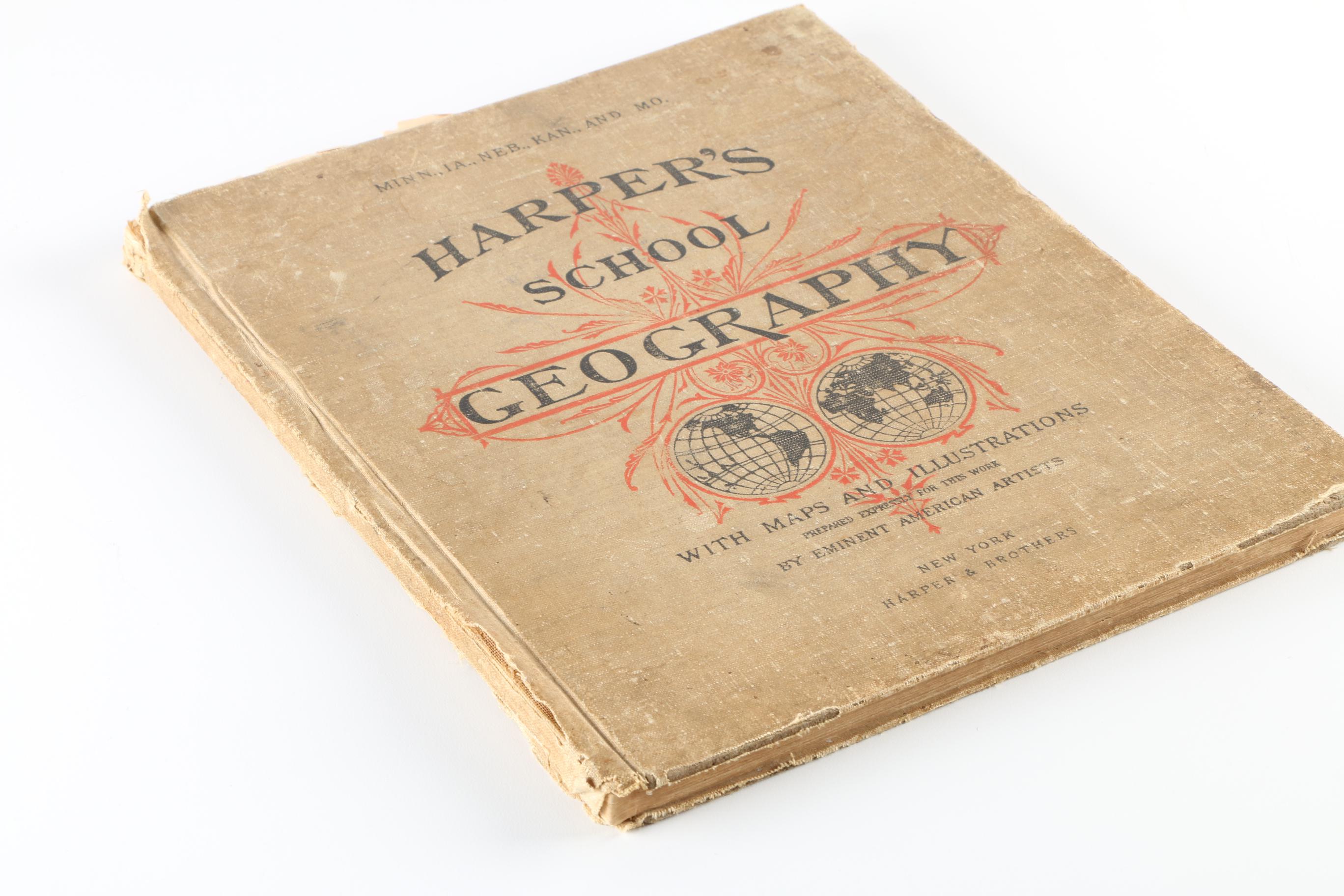 1887 "Harper's School Geography" Book