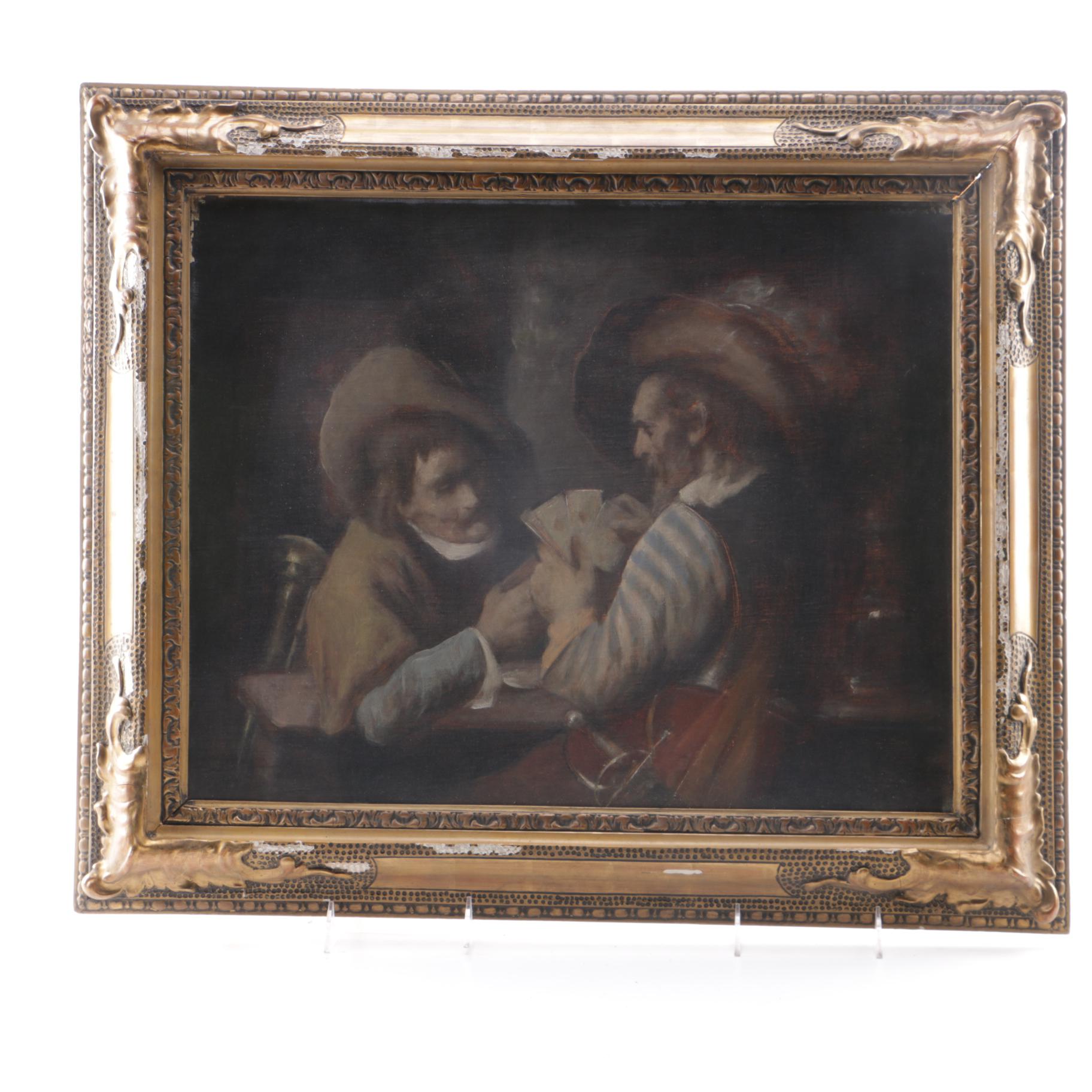 Oil Paining on Canvas of Card Players