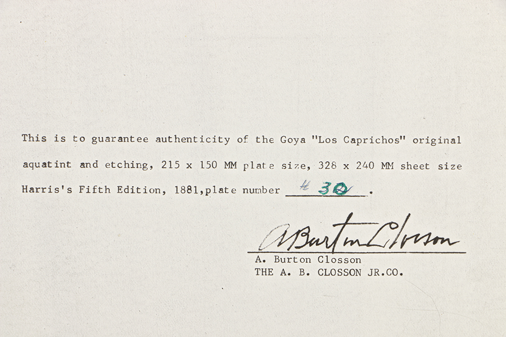 Francisco de Goya Fifth Edition Aquatint Etching on Paper "Porque Esconderlos?"