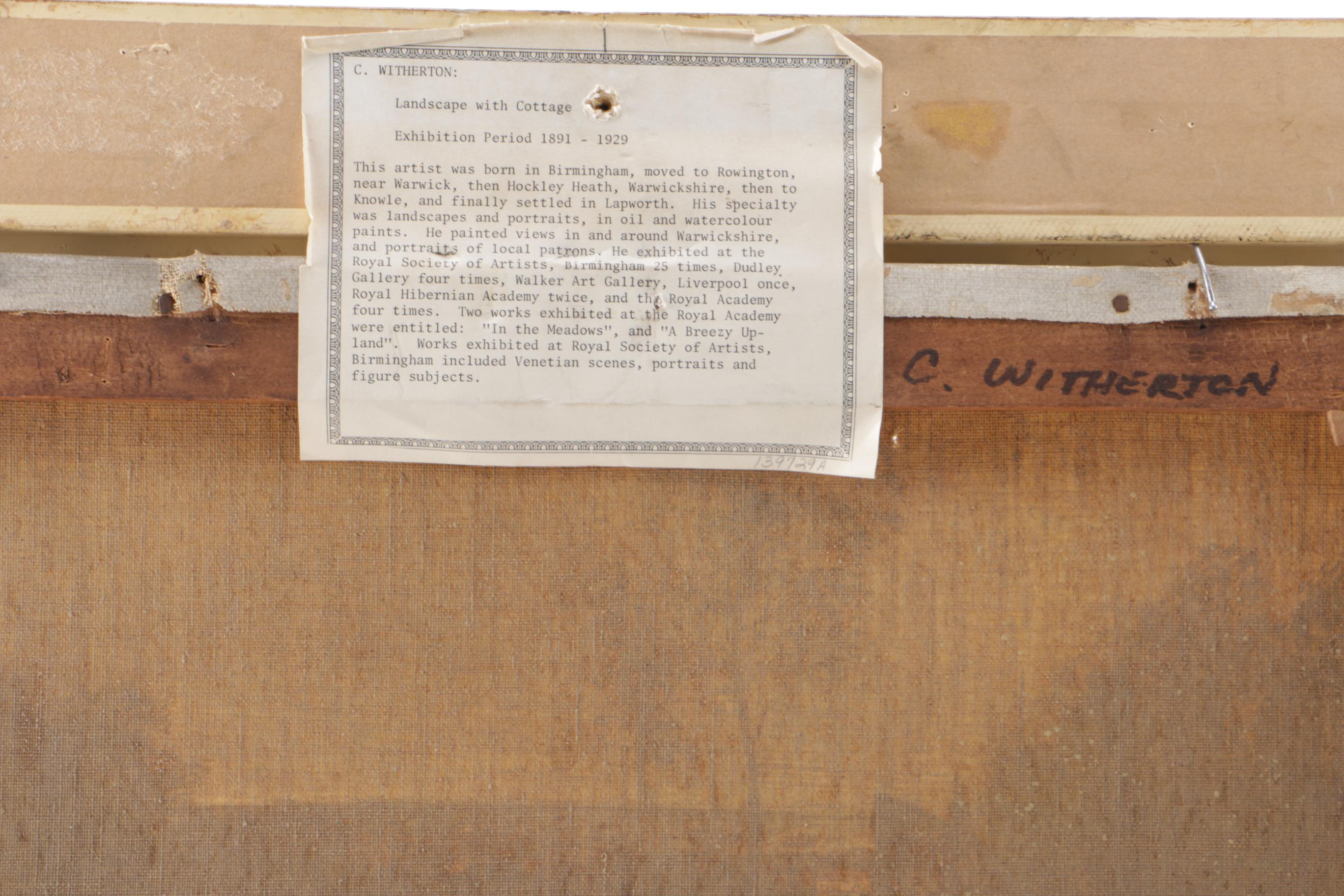 C. Witherton Oil on Canvas "Landscape With Cottage"