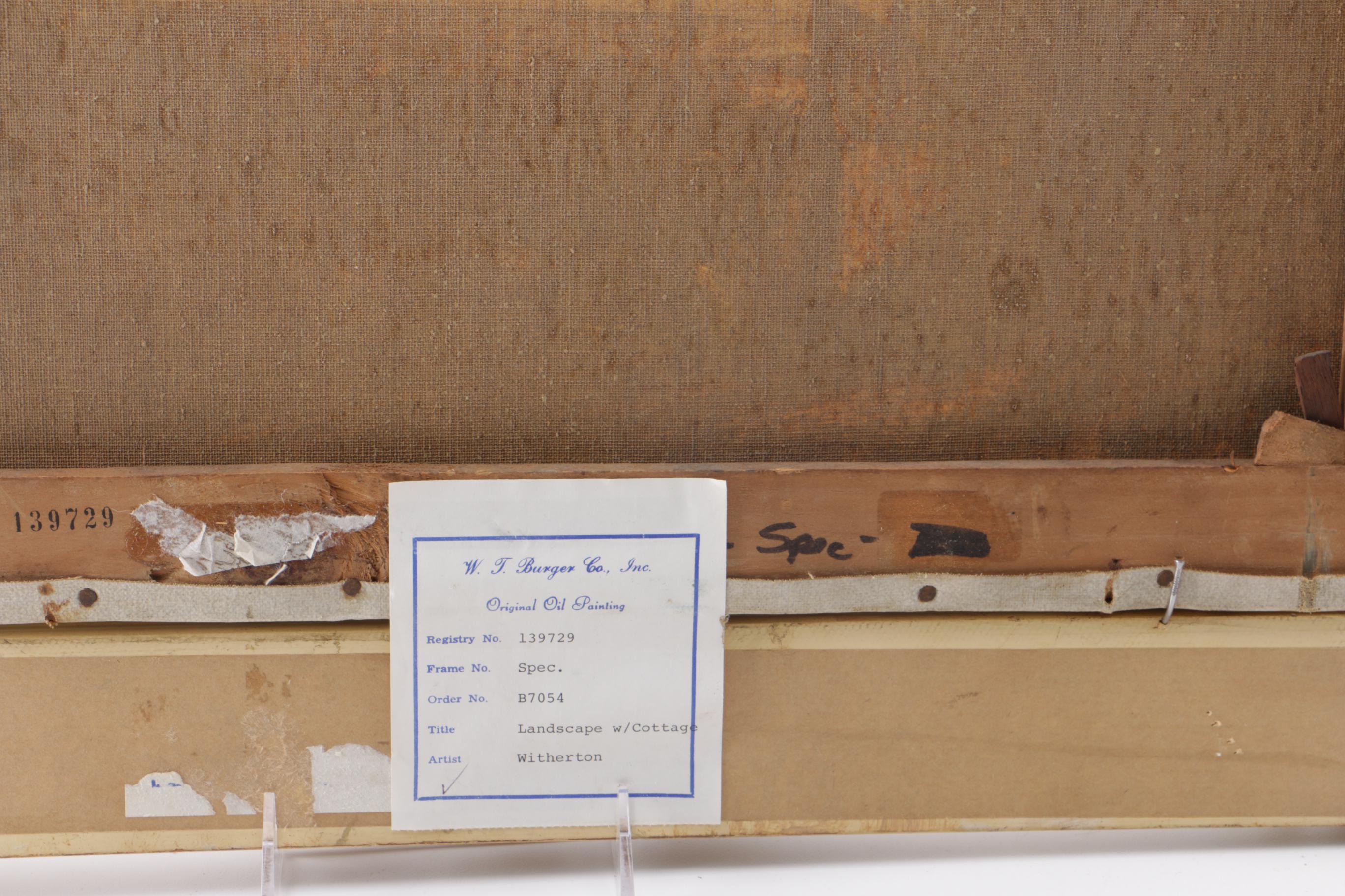 C. Witherton Oil on Canvas "Landscape With Cottage"