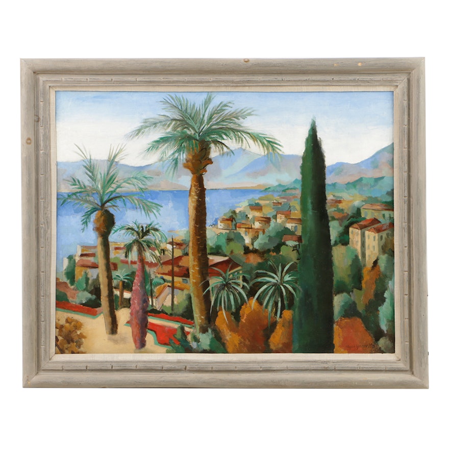Edgar Yaeger Oil Painting on Canvas "Nice, France"