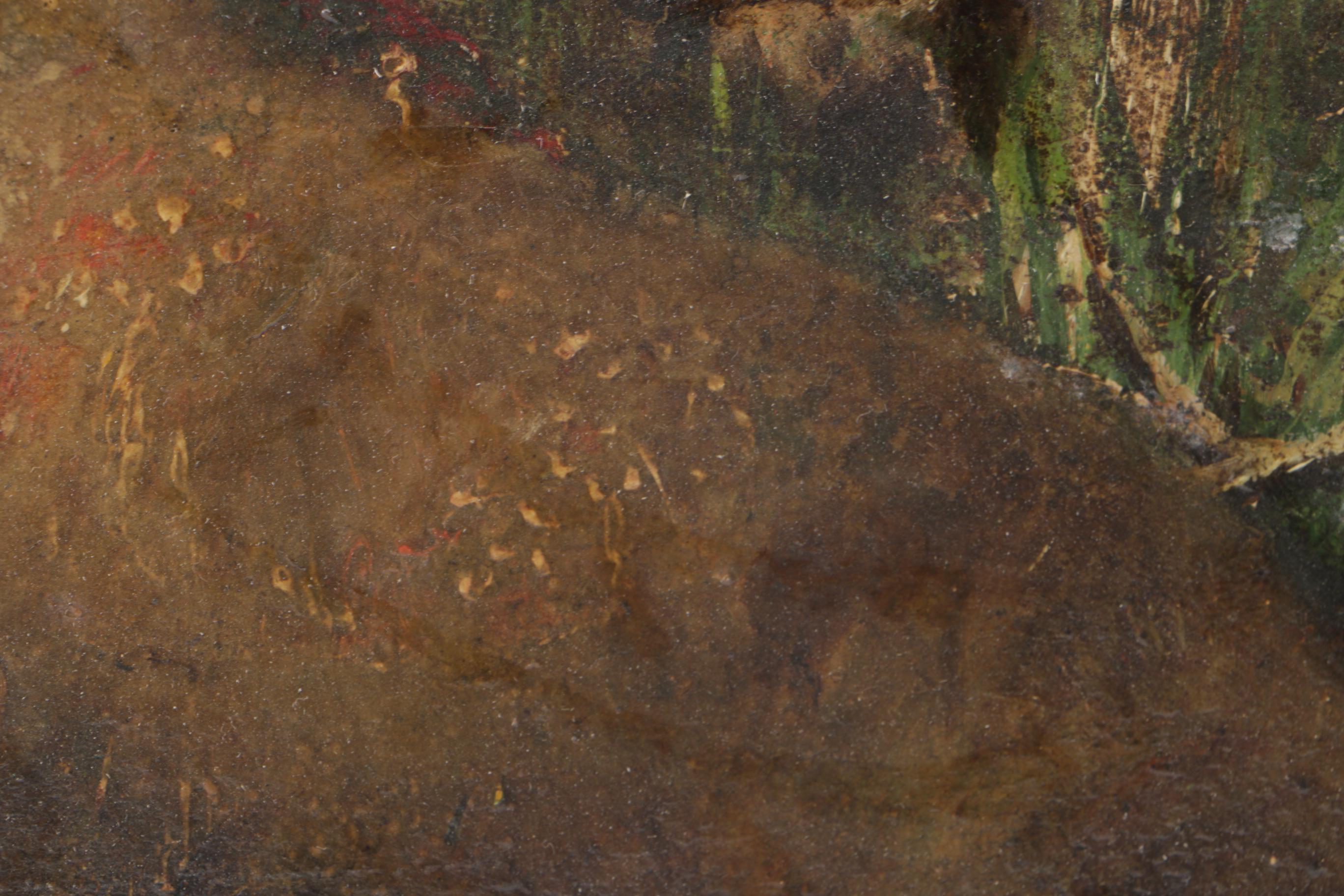 Oil on Canvas Pastoral Landscape with Dog