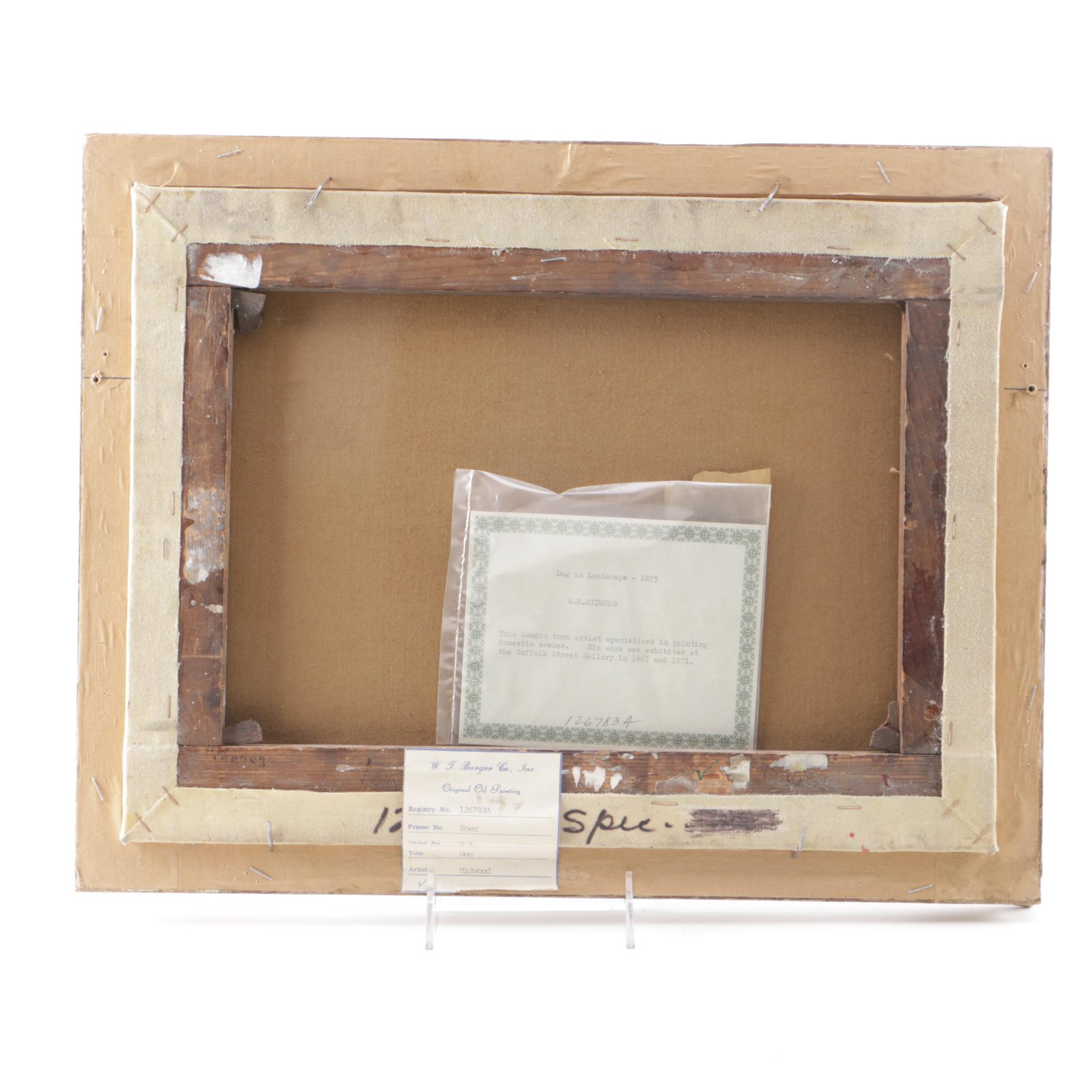 Oil on Canvas Pastoral Landscape with Dog