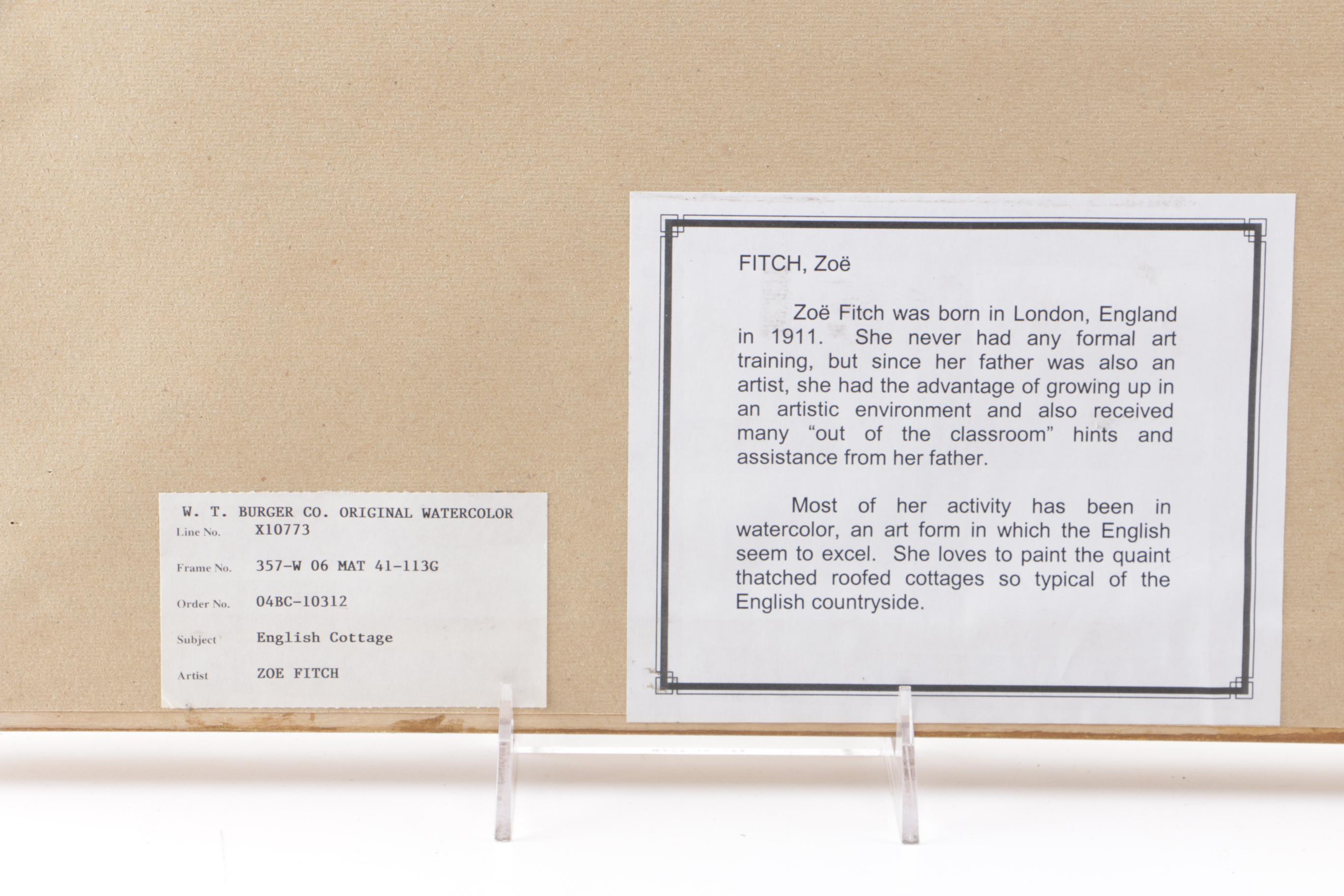 Zoe Fitch Watercolor "English Cottage"