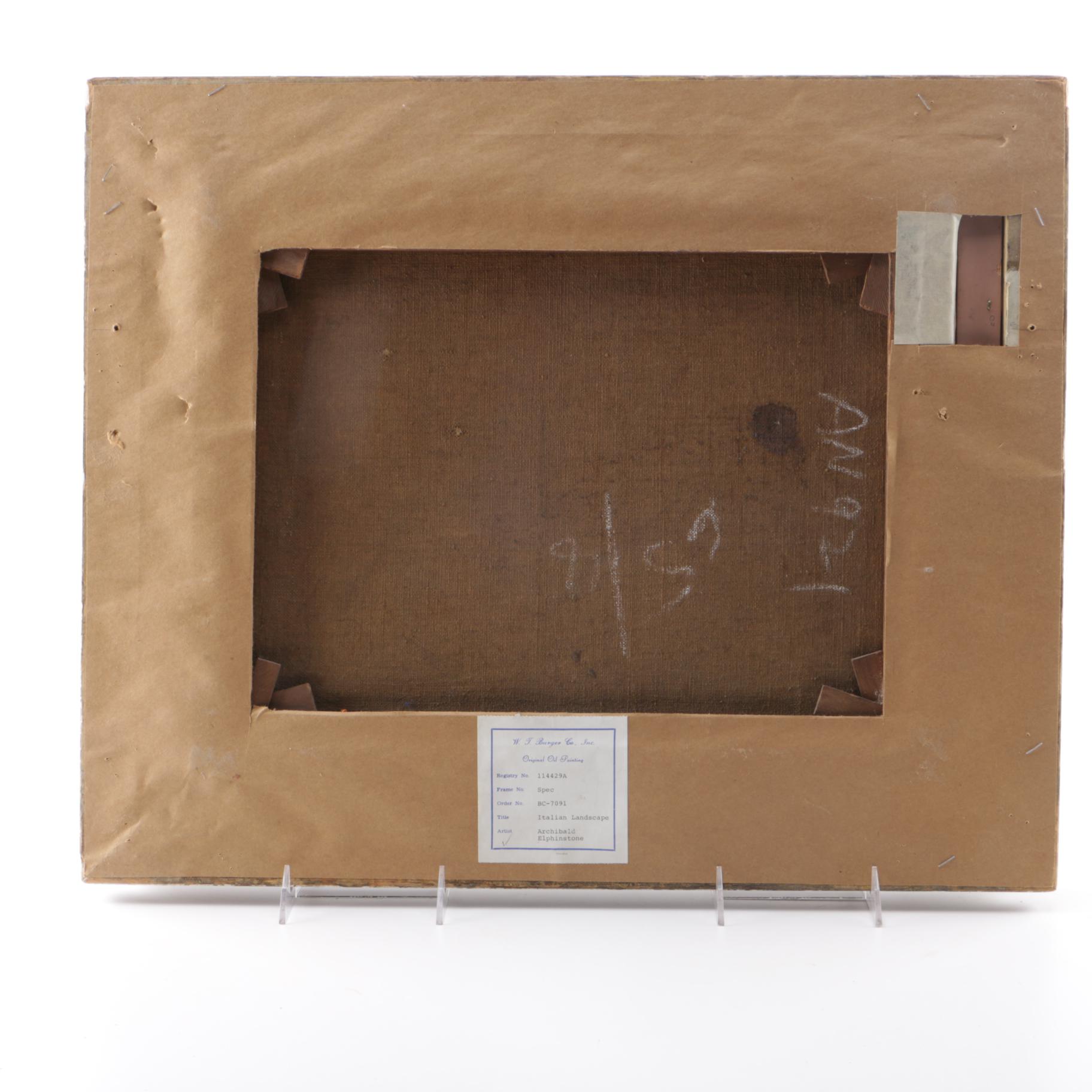 1893 Attributed to Archibald Elphinstone Oil Painting on Canvas "Harbor"