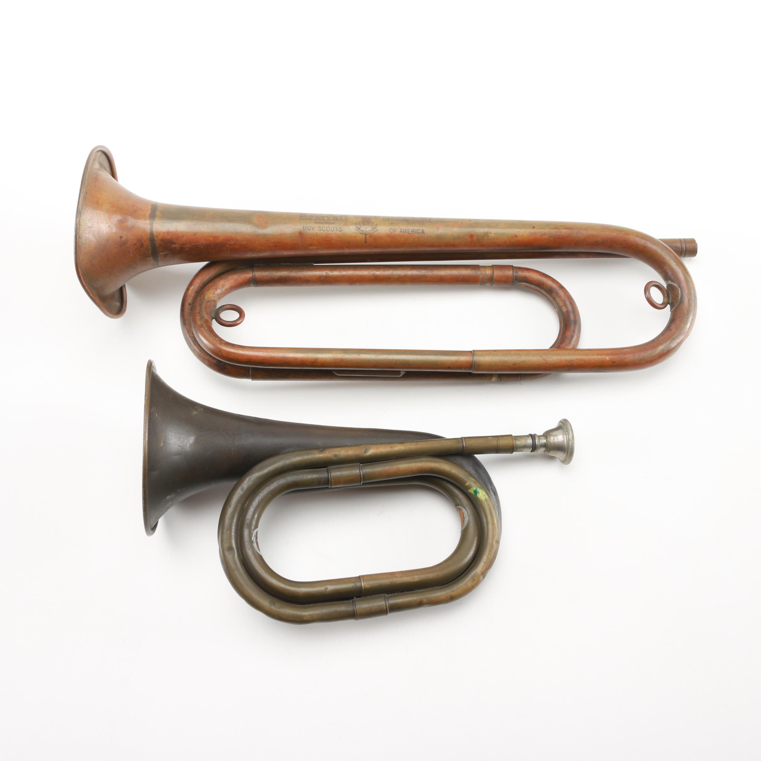 Vintage H.N. White and Rexcraft Boy Scout Bugles
