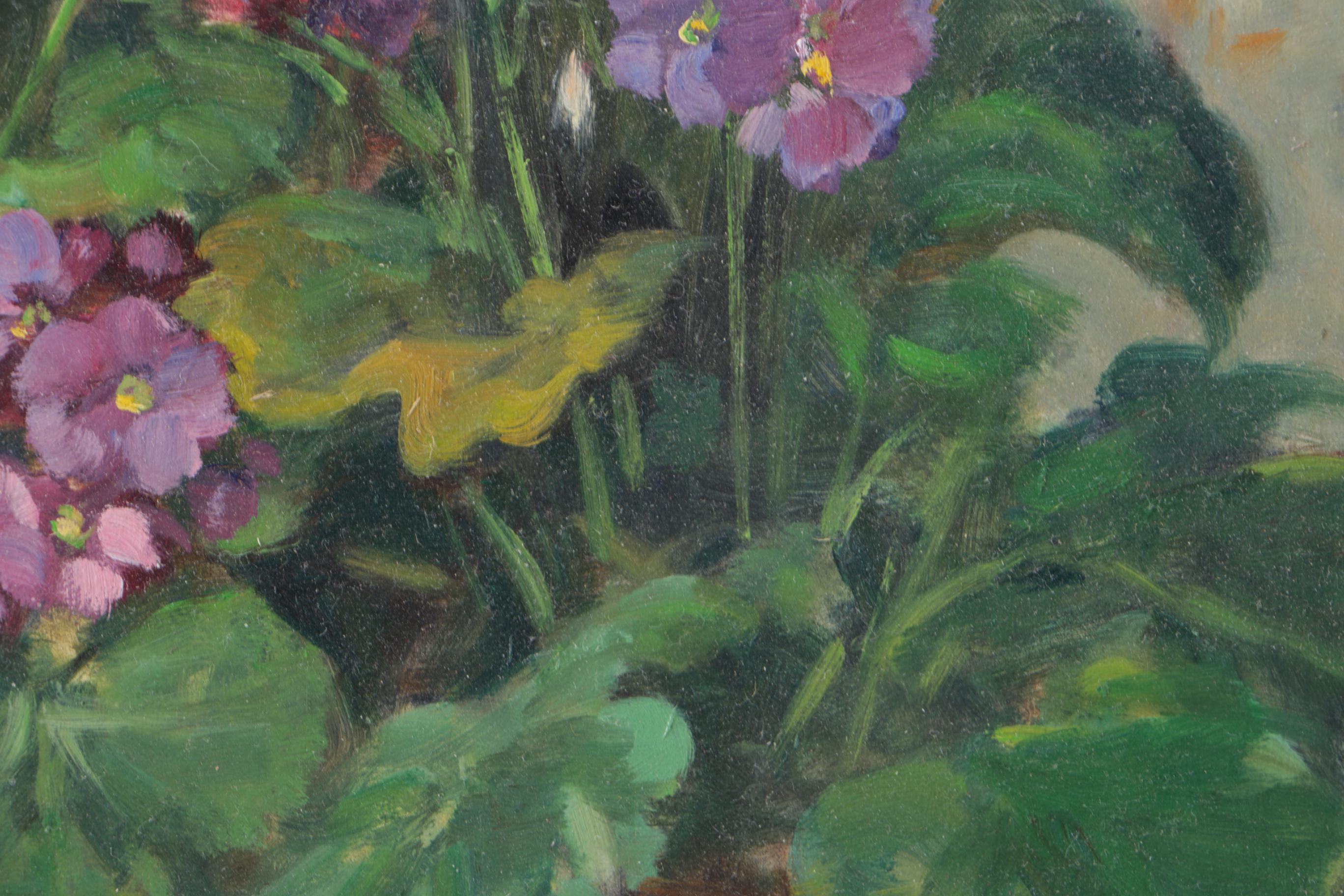 Giovanni Sanvitale Oil Painting on Canvas "Potted Flowers"