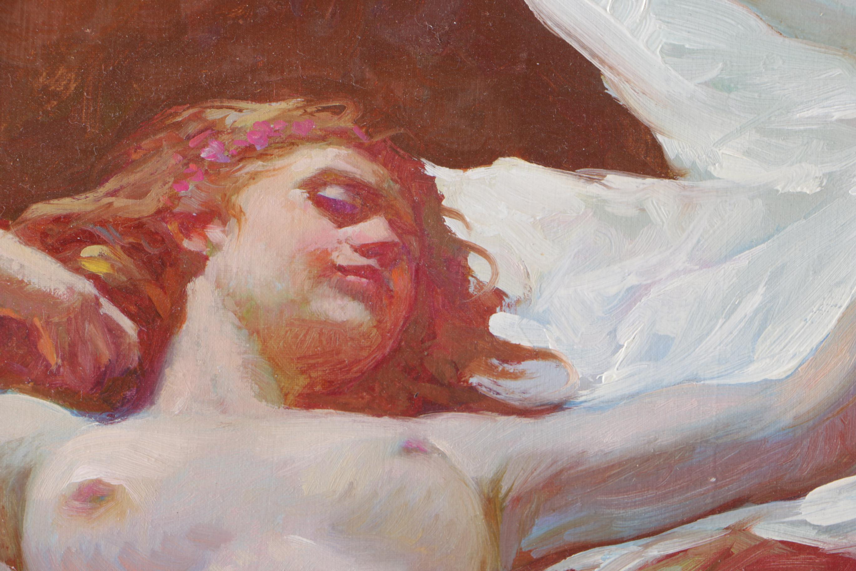 Manuel Gonzal Oil Painting on Canvas "Nude"