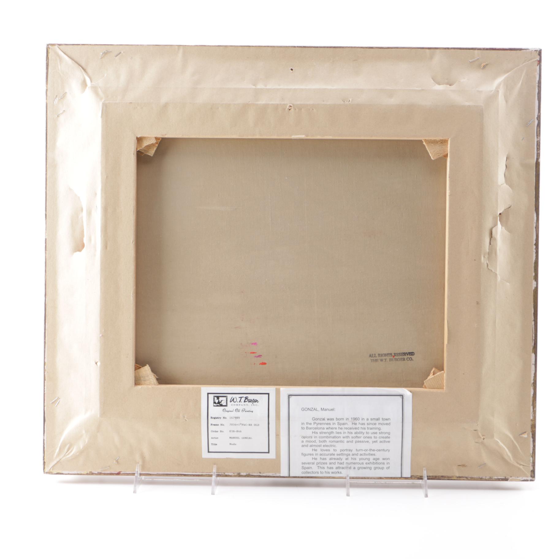 Manuel Gonzal Oil Painting on Canvas "Nude"