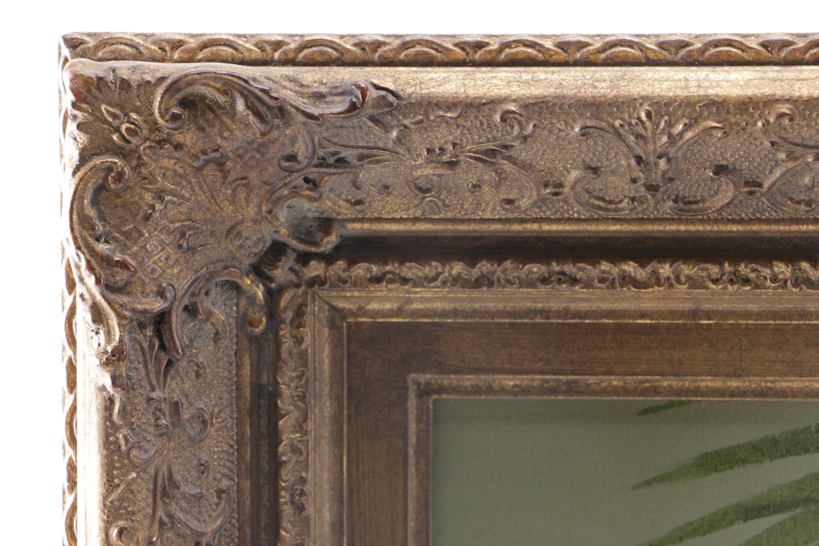 Pietro Angellis Oil Painting on Canvas "Bird on a Branch"