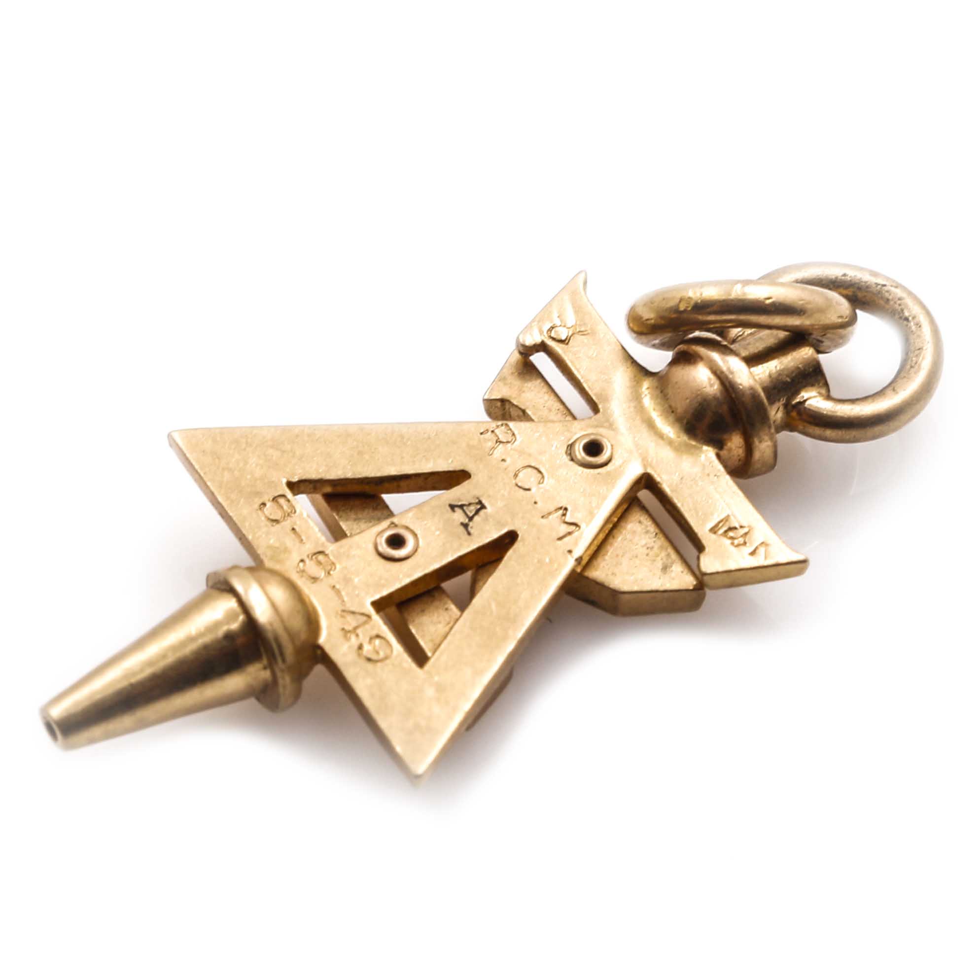 14K Yellow Gold Michigan Stick Pin, Vintage ΔTM Pendant, and Gemstones Tie Tacks With Dolan & Bullock