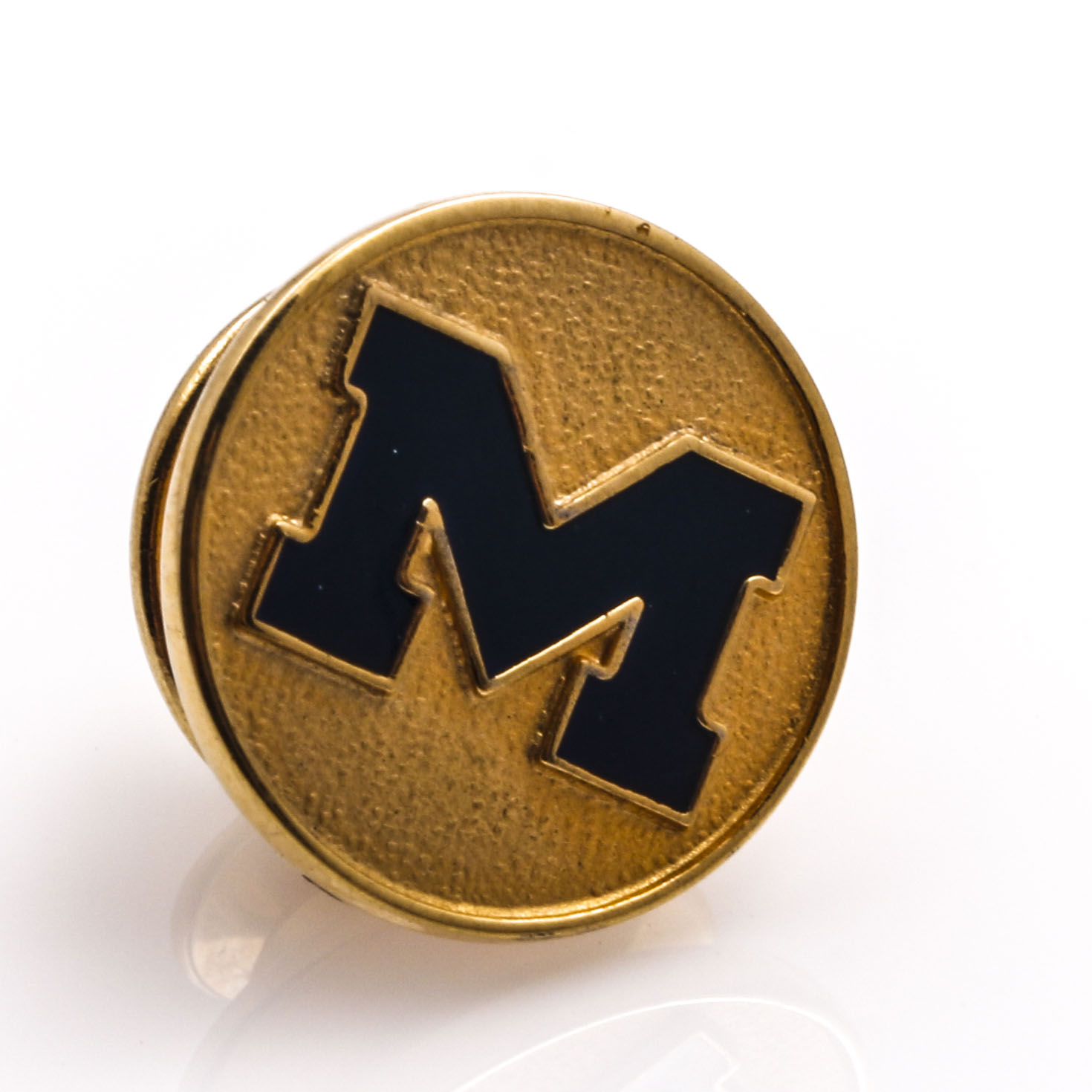 Two-Tone Jewelry With Enameled Michigan University Lapel Pin