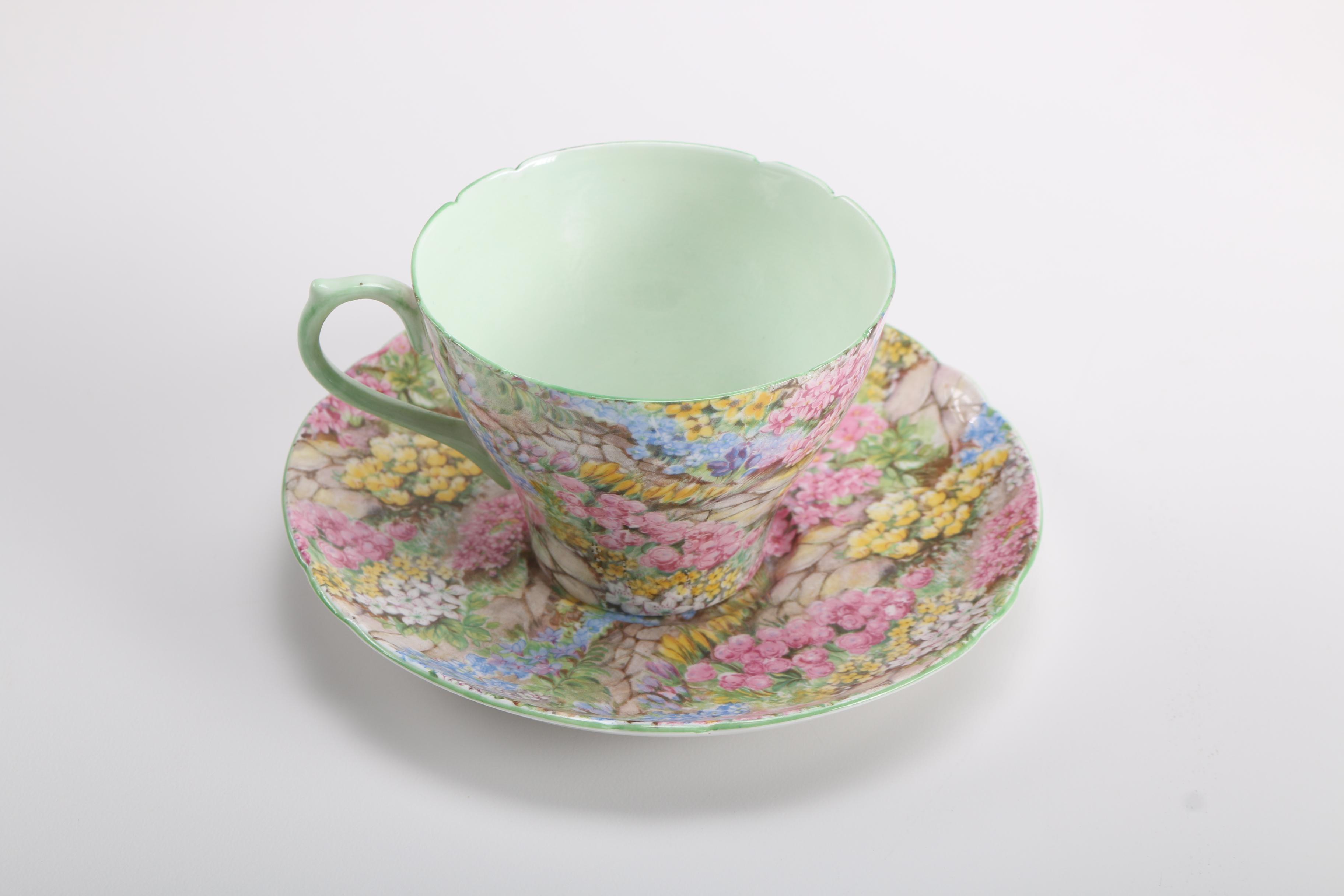 Cup and Saucer Assortment Including Shelley