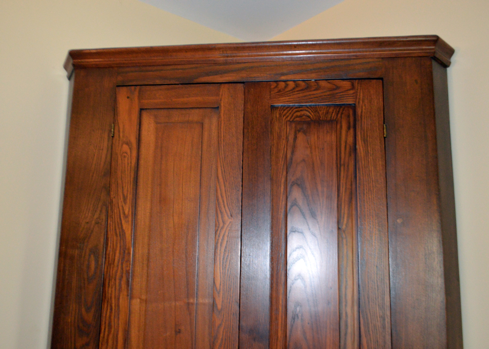 Handcrafted Oak Corner Hutch